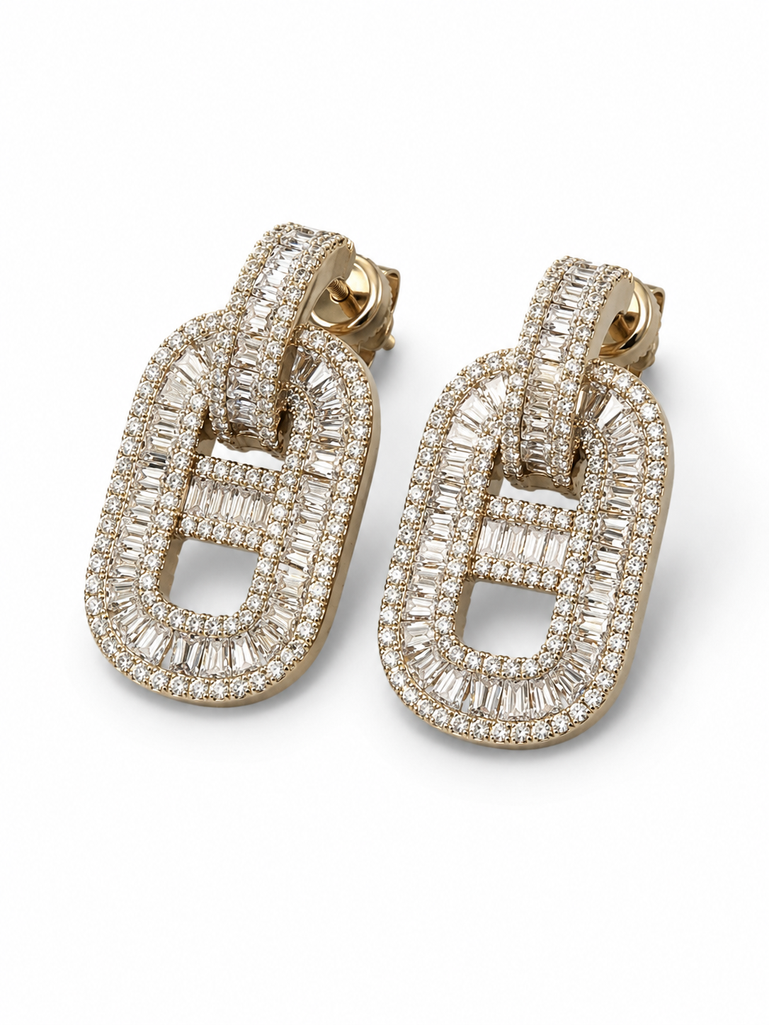 Boucles d’oreilles « Maillon serti »