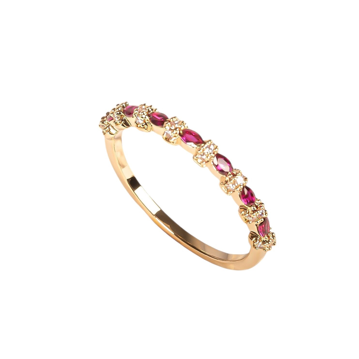 Bague « Couleur Rubis » plaqué or