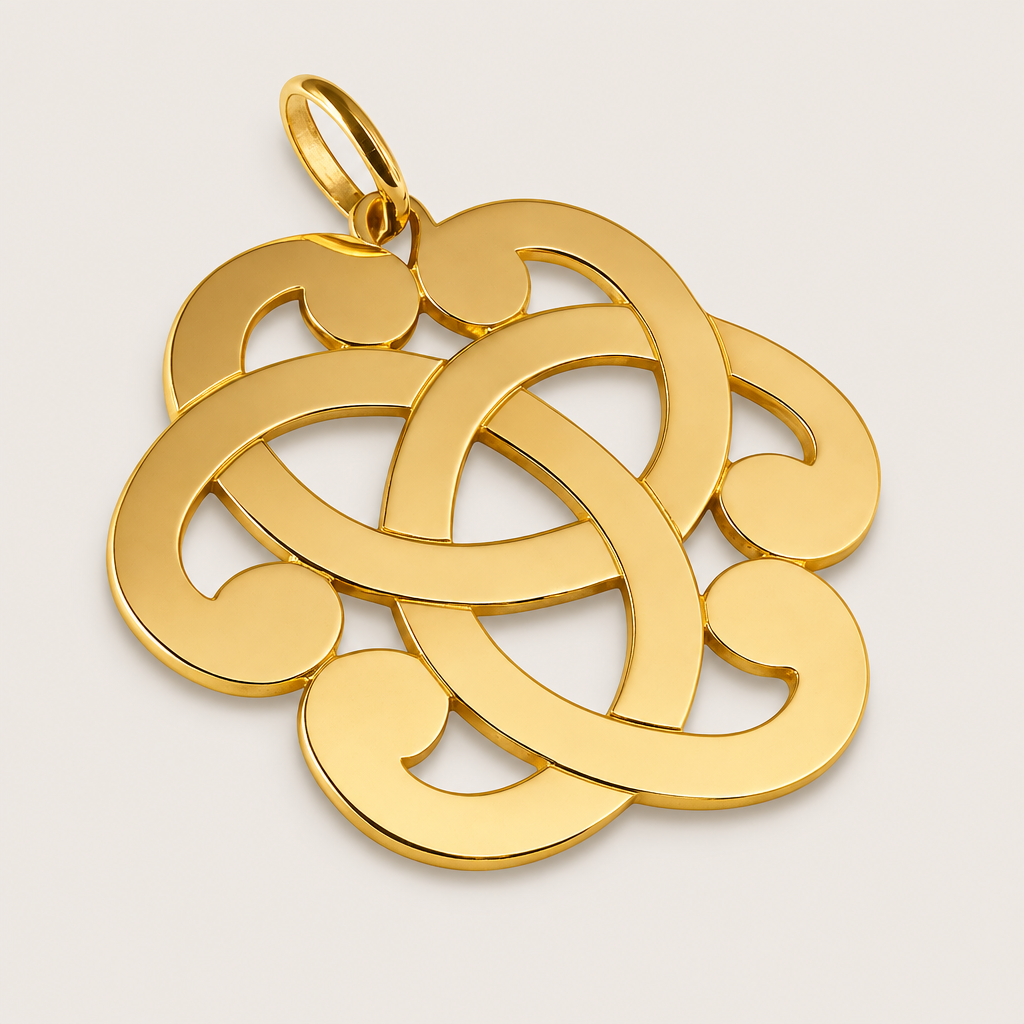 Pendentif « Arabesque entrelacé » plaqué or
