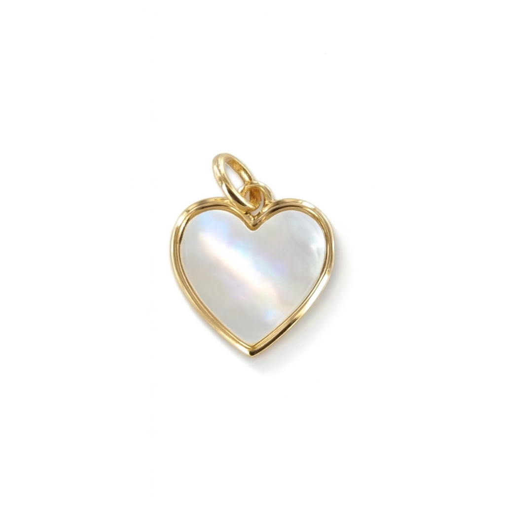 Pendentif "Petit Coeur" plaqué or et nacre