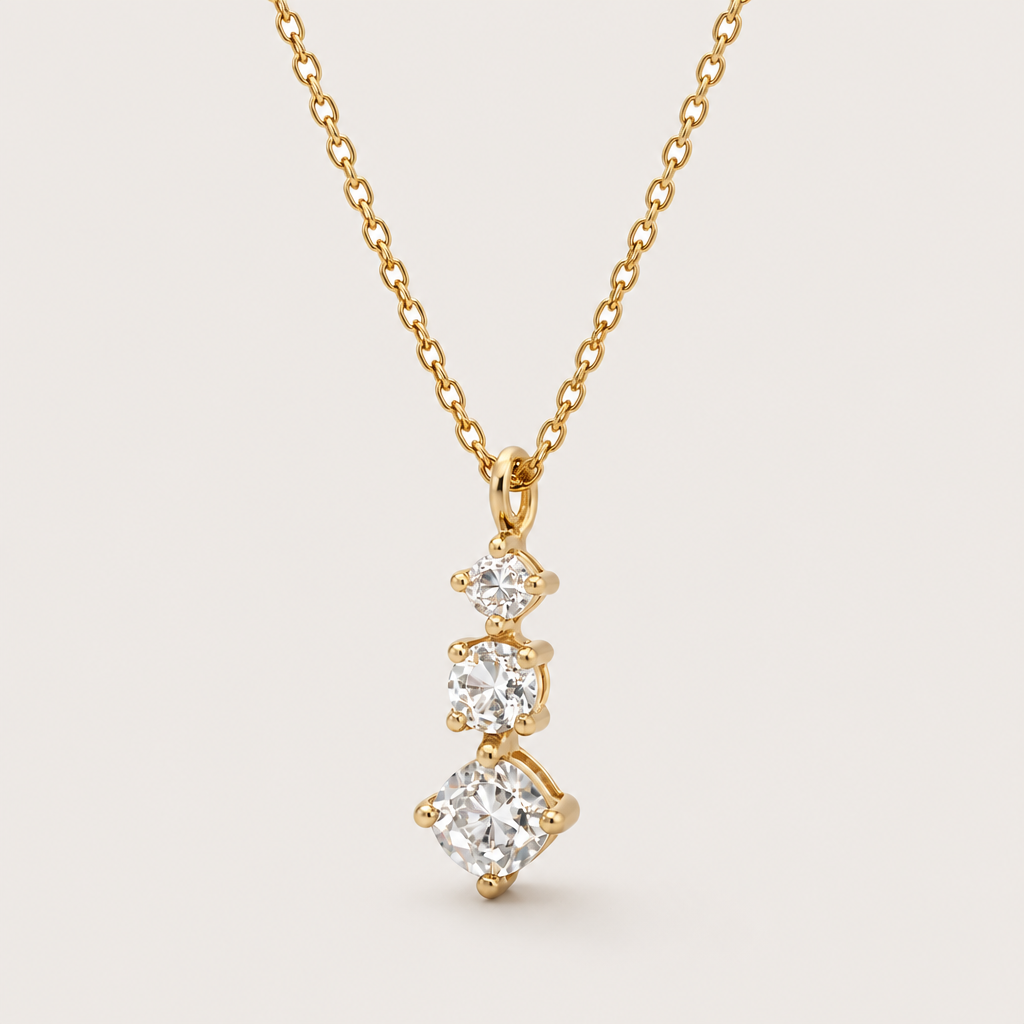 Collier « 3 oxydes » plaqué or