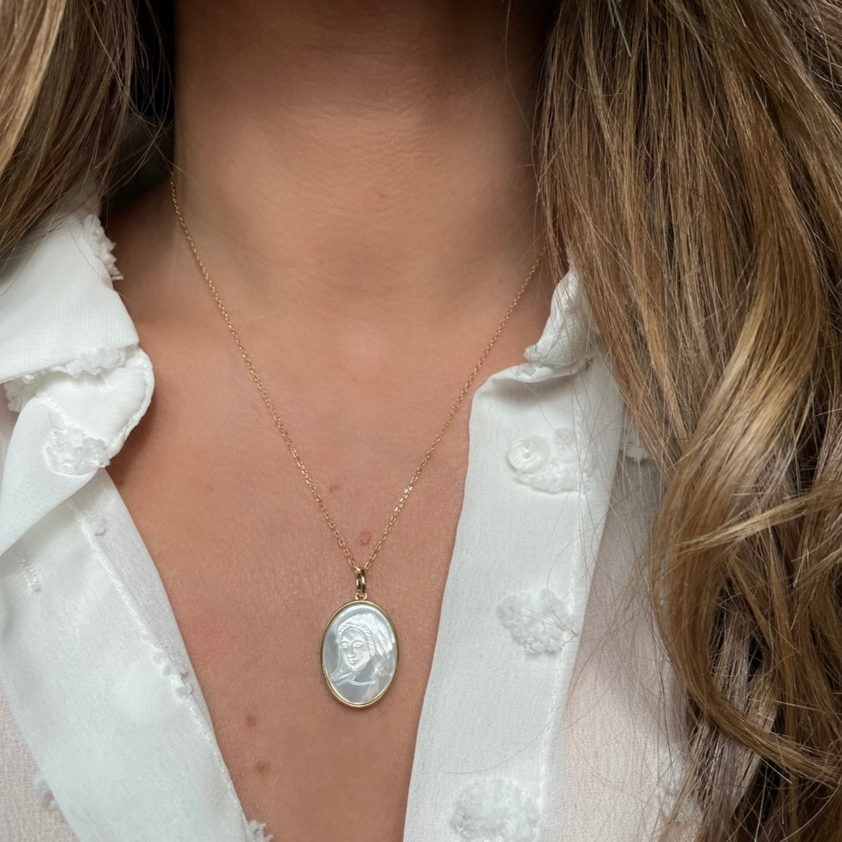 Gold-plated “Virgin Mary Medal” pendant