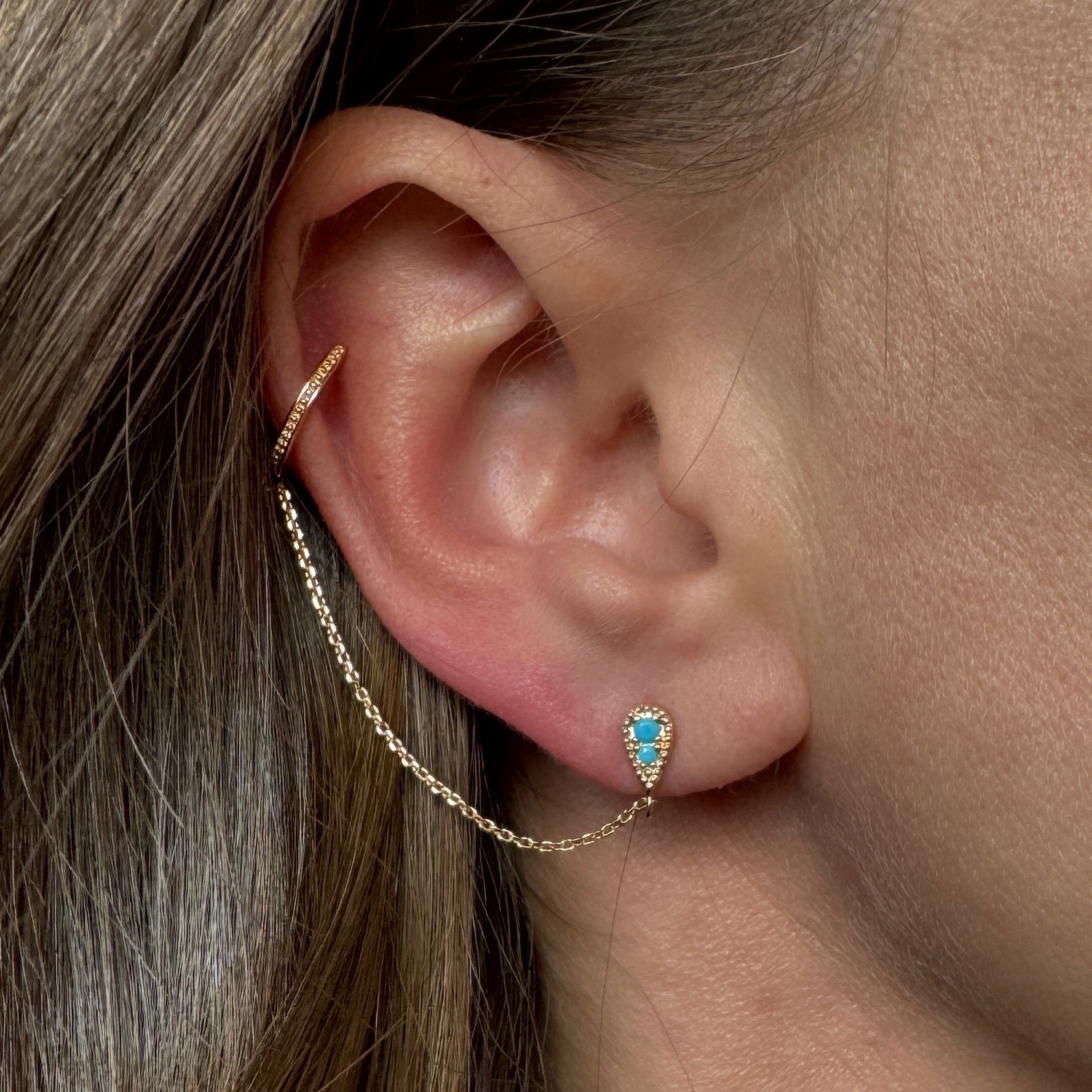 Single gold-plated “Turquoise” buckle