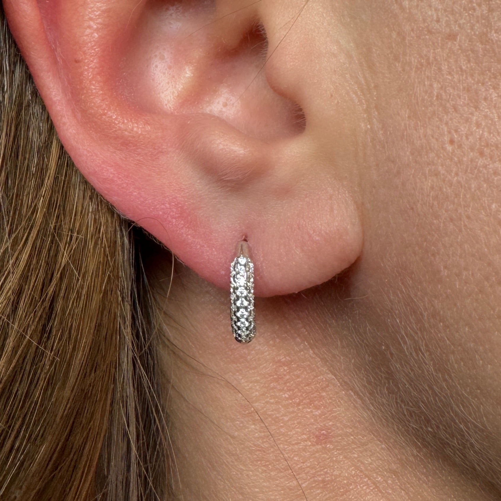 „Crimped Creole“-Ohrringe aus 925er Silber