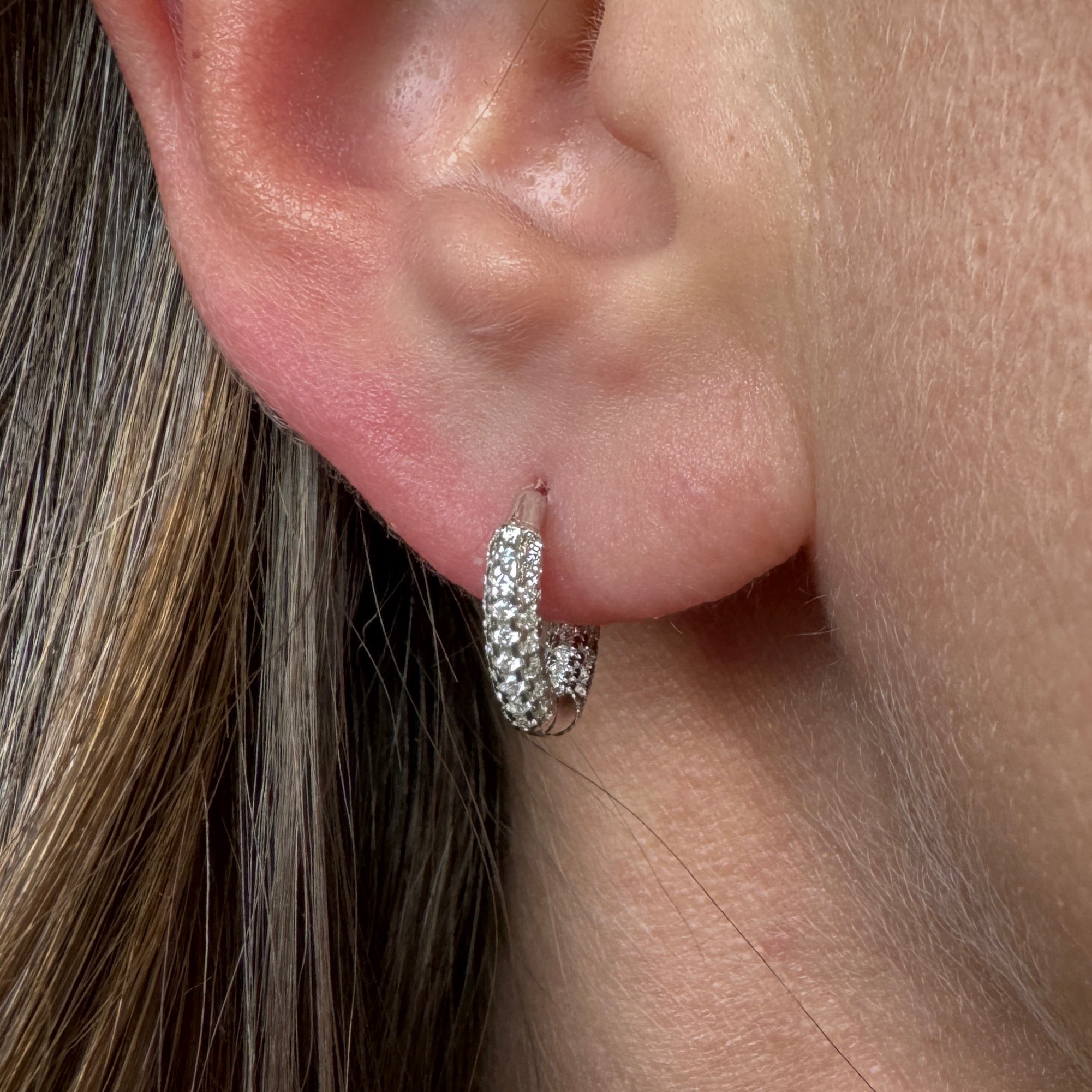 925 silver “Crimped Creole” earrings