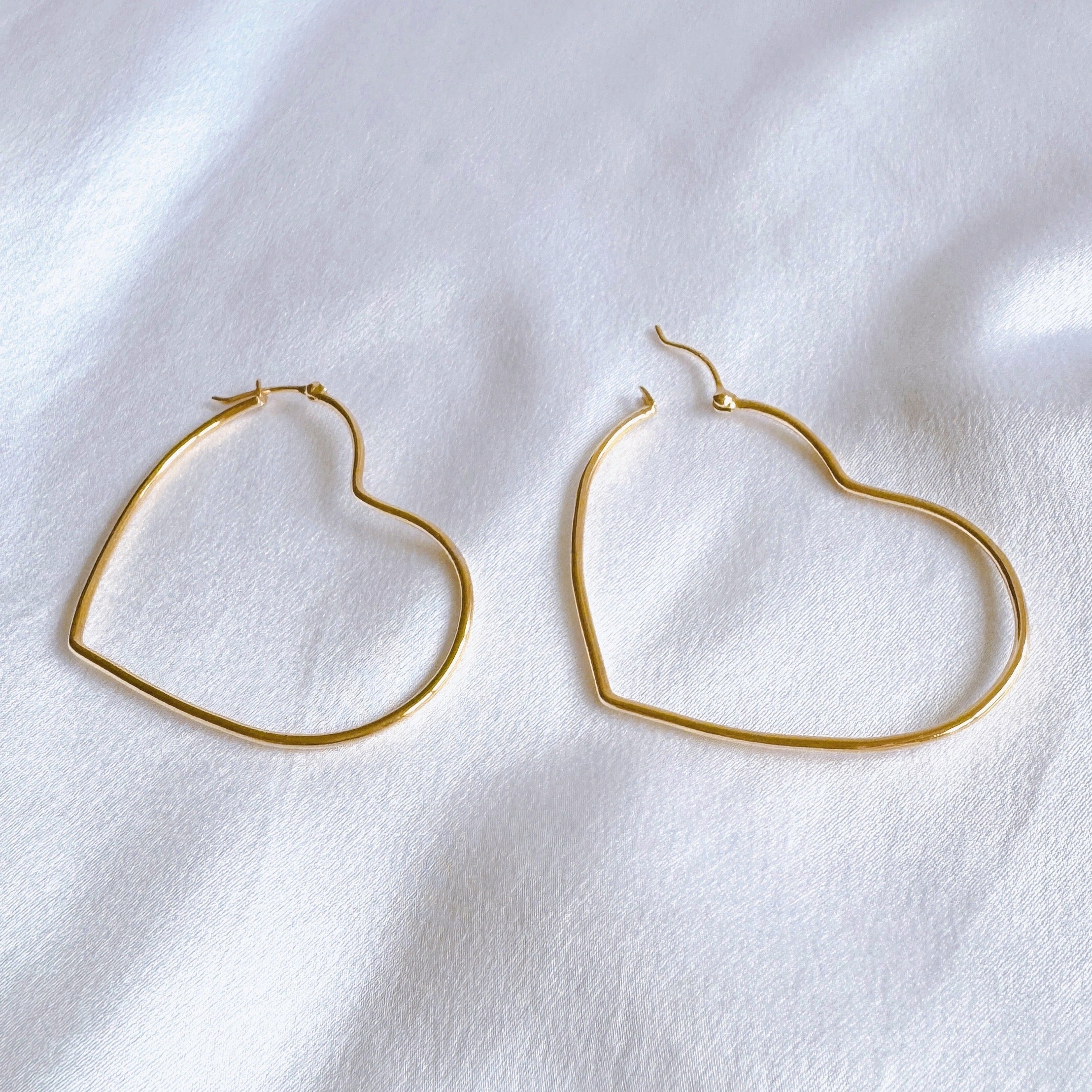 Gold-plated “heart hoop” earrings