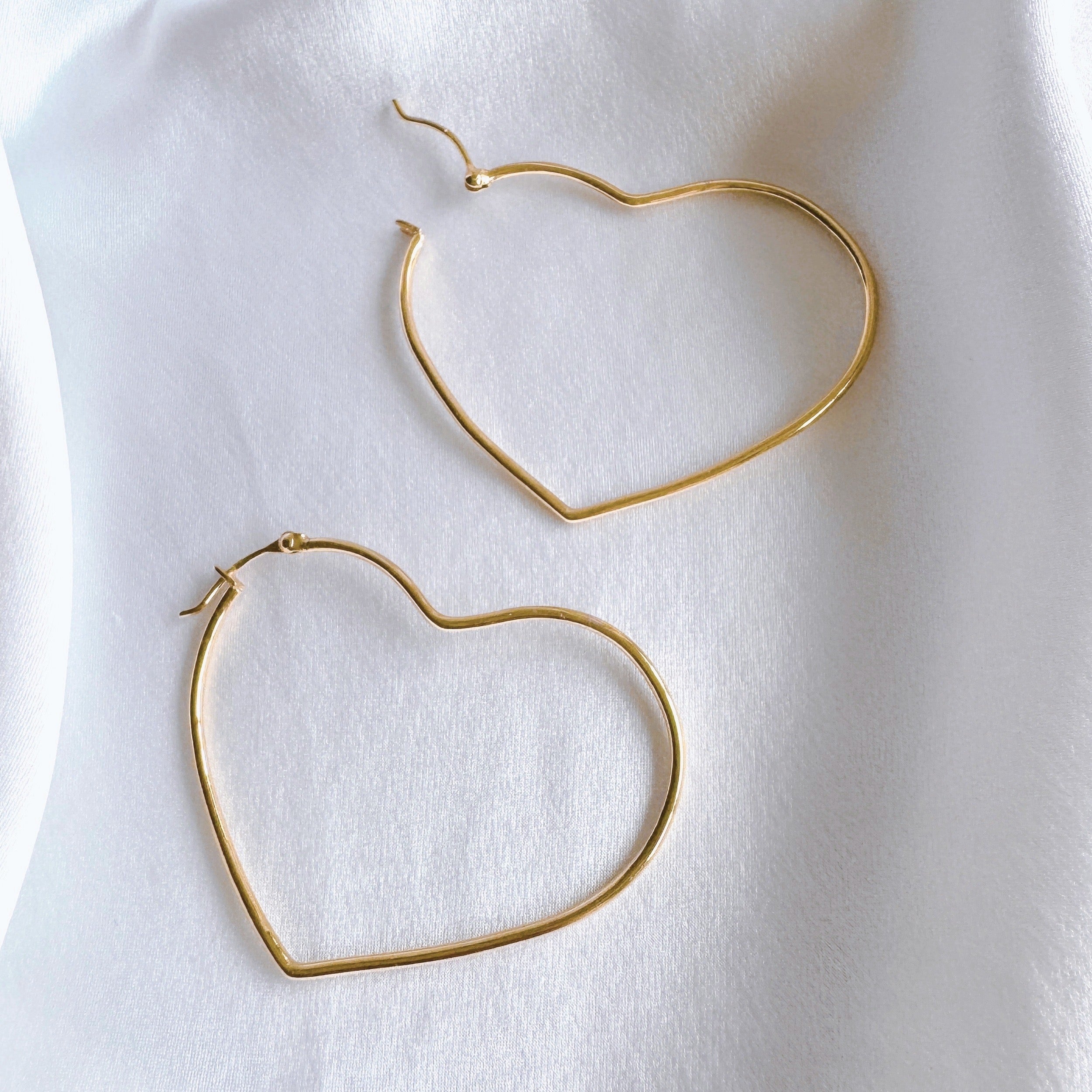 Gold-plated “heart hoop” earrings