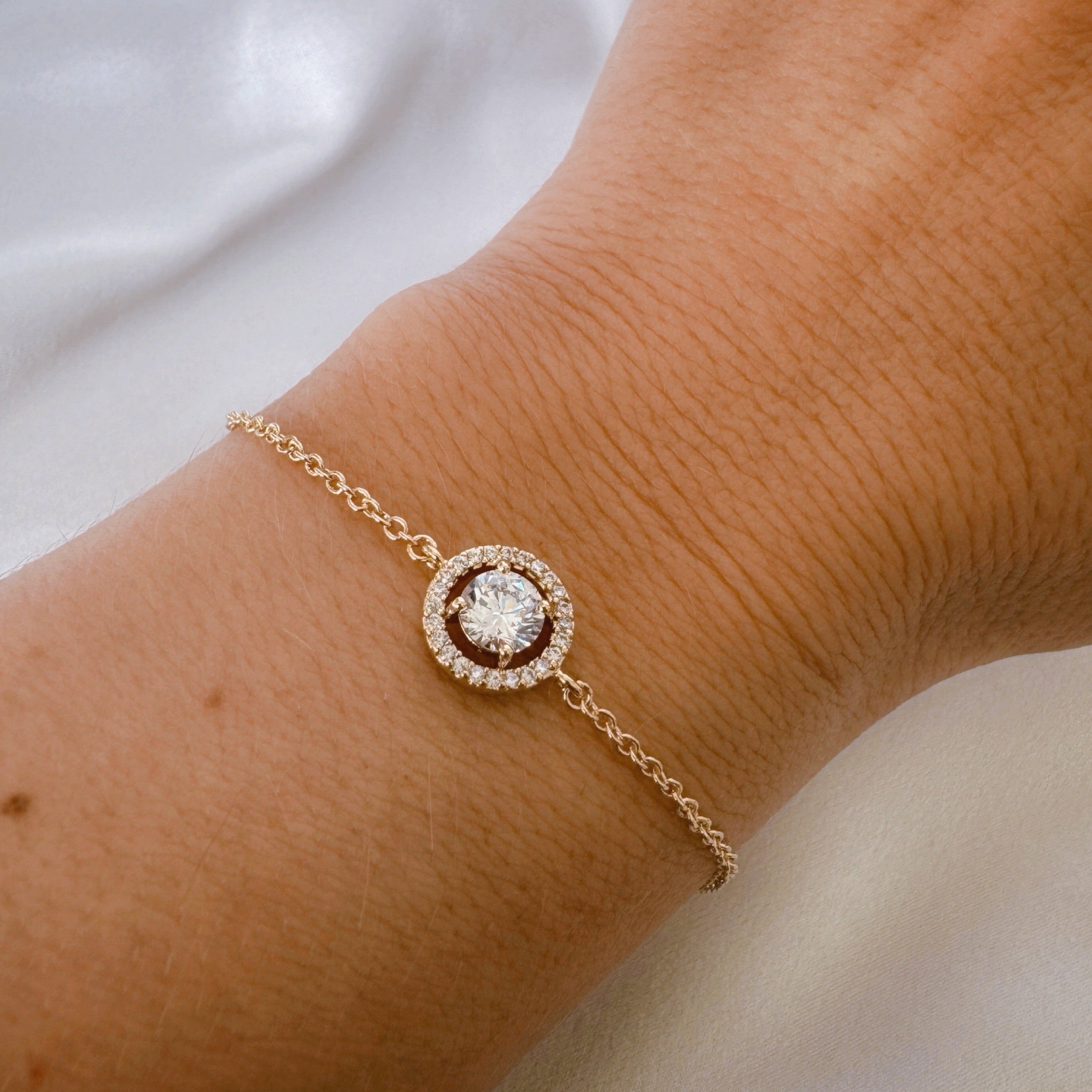 Gold-plated “Solitaire crimped” bracelet