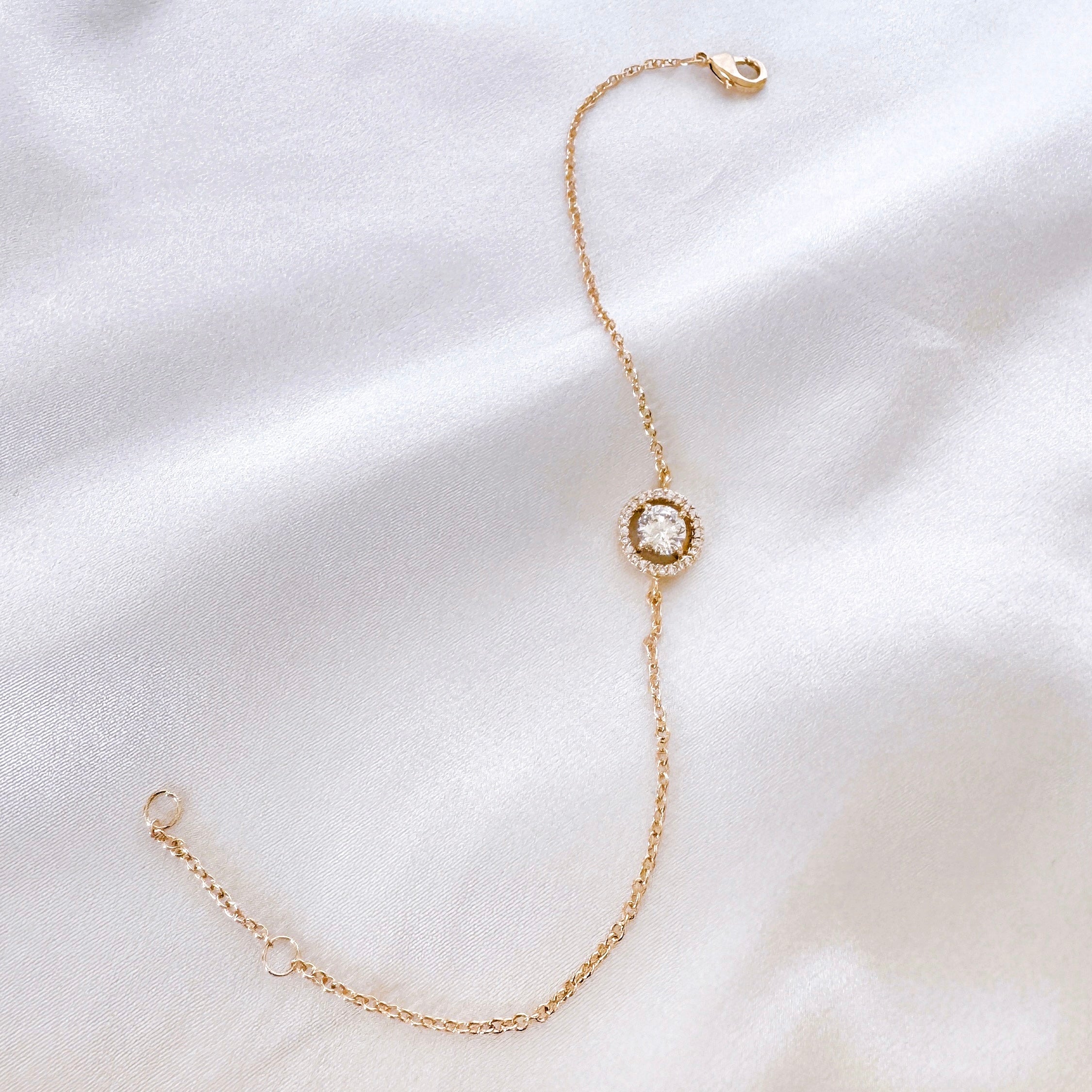 Gold-plated “Solitaire crimped” bracelet