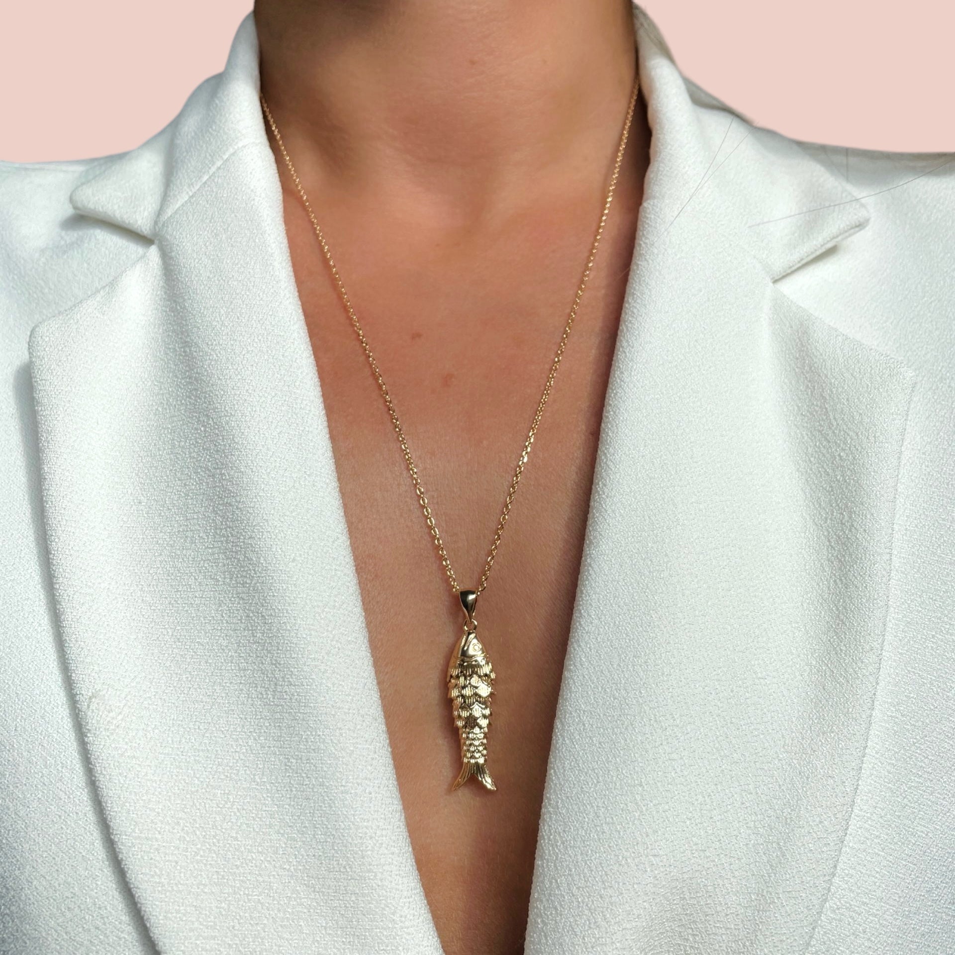 Collier "Poisson articulé" plaqué or