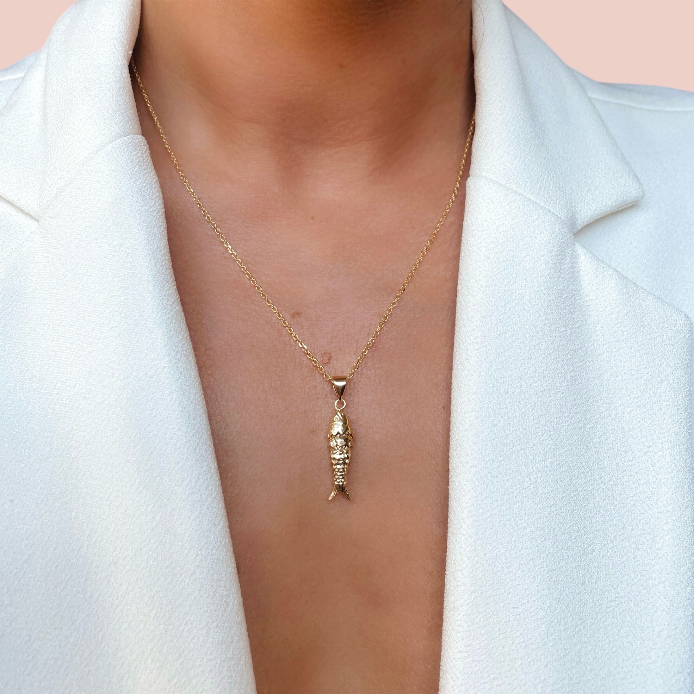 Gold-plated “Little articulated fish” necklace