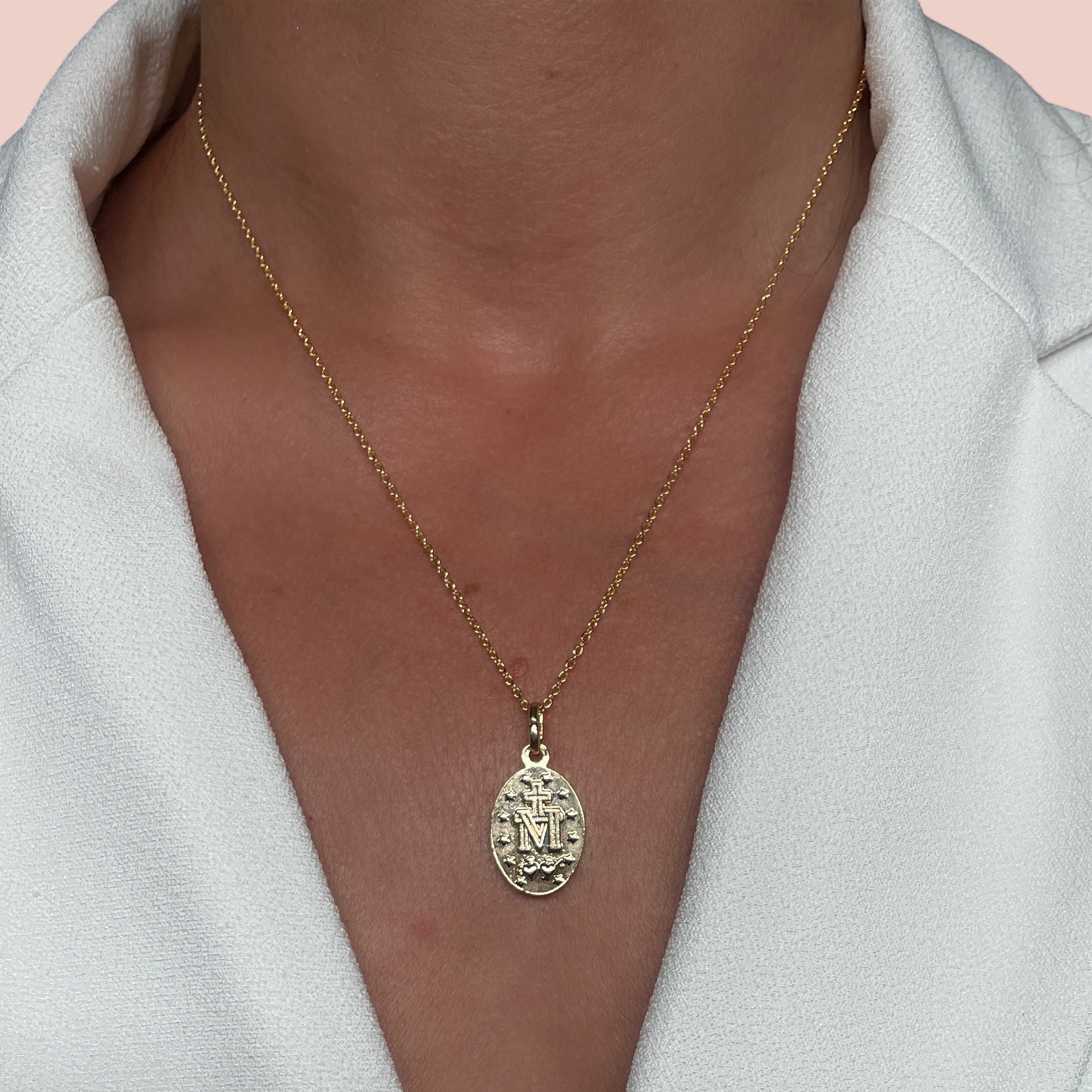 Gold-plated “Miraculous Virgin” necklace