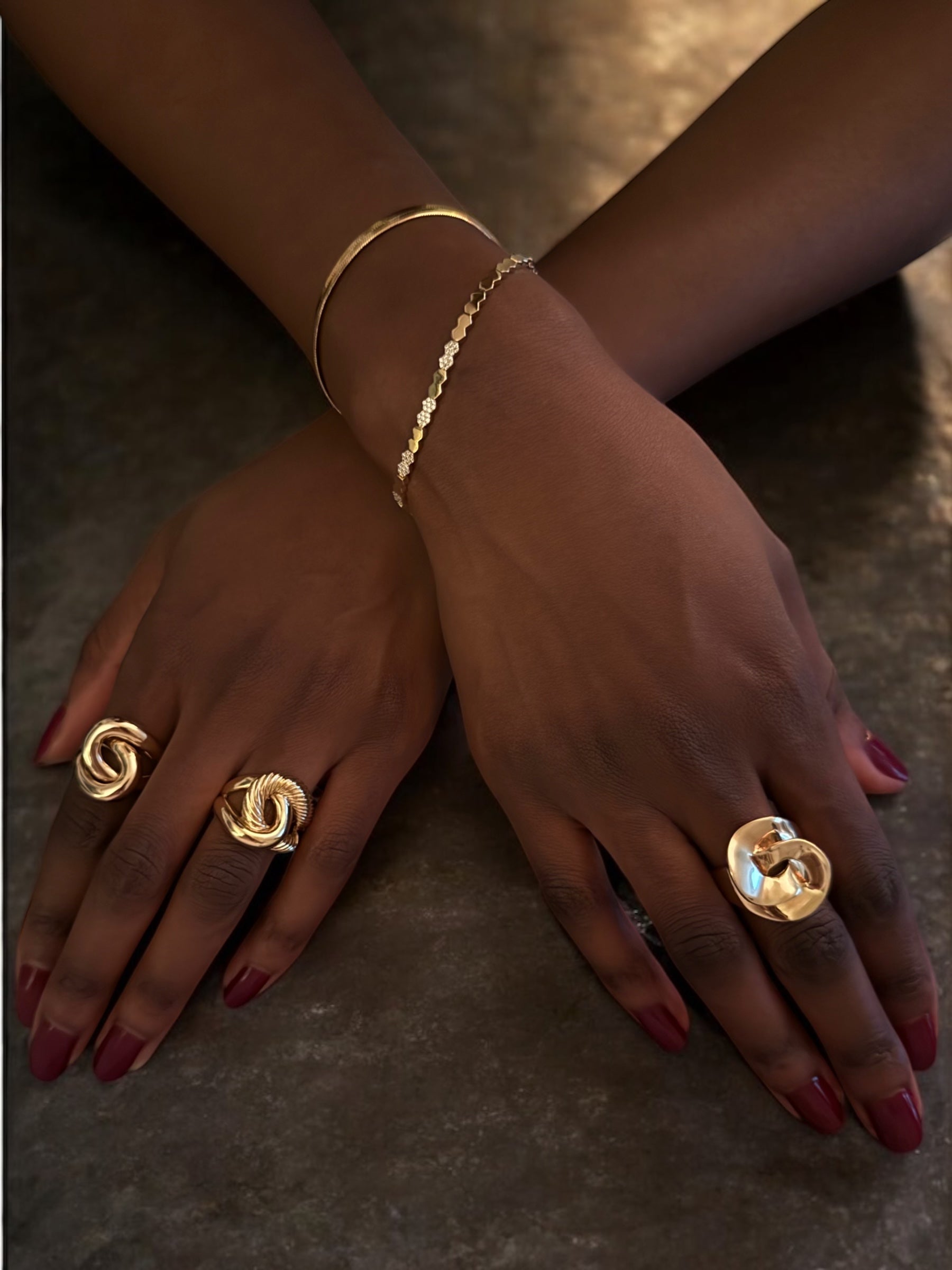 Bague "Entrelacé torsade" plaqué or