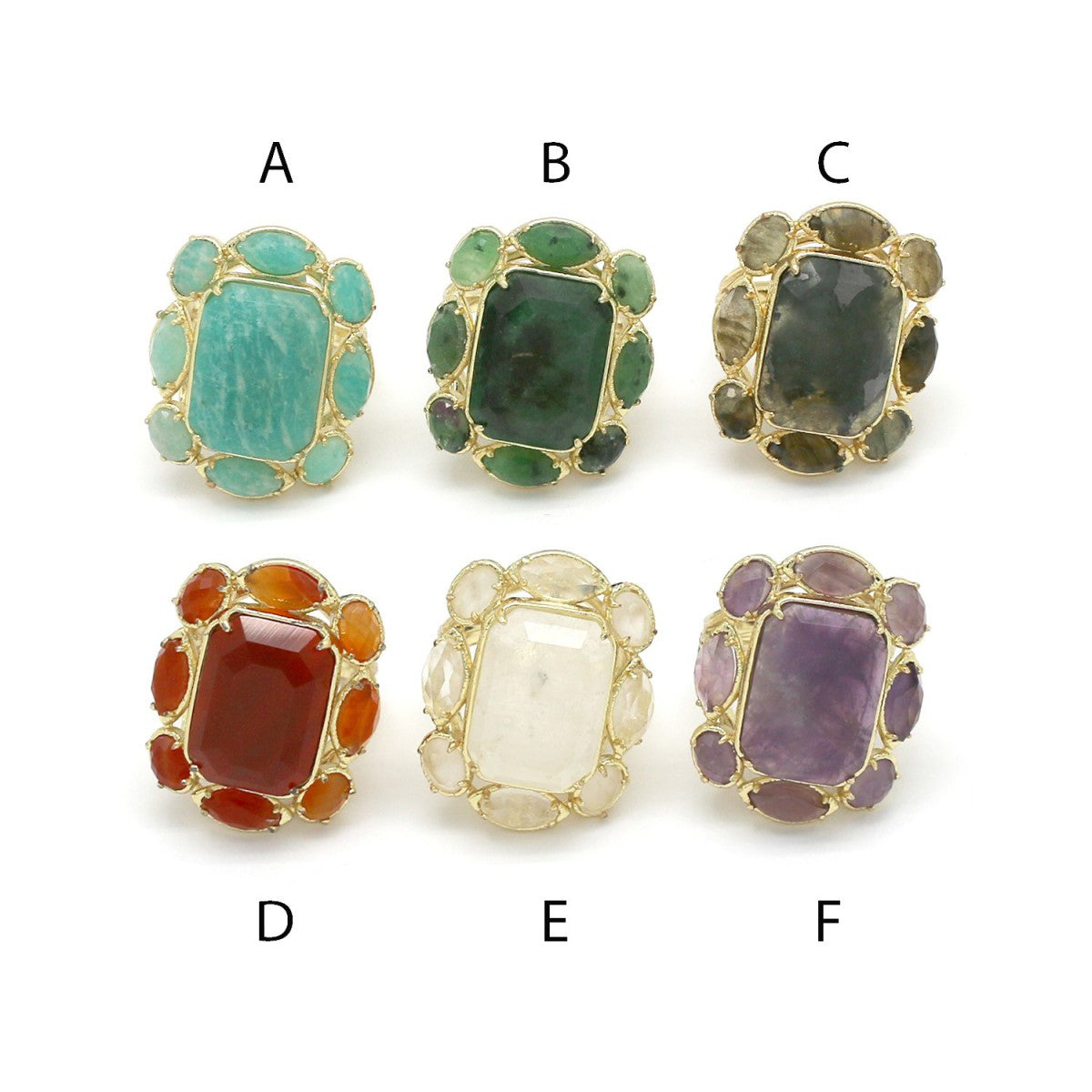 Bague réglable "Pierre fine"