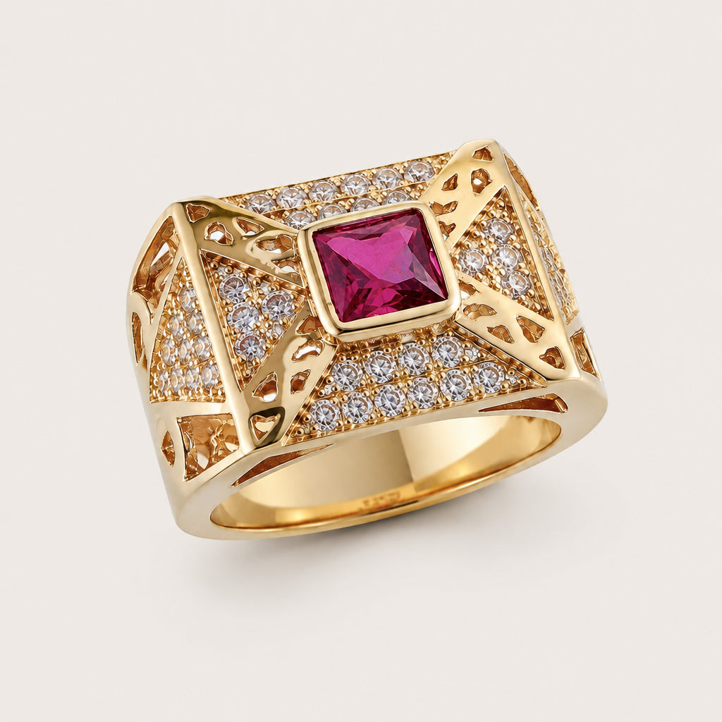 Bague « Chevalière Statement » plaqué or
