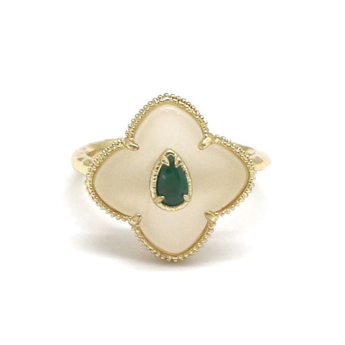 Bague réglable "Quartz blanc"