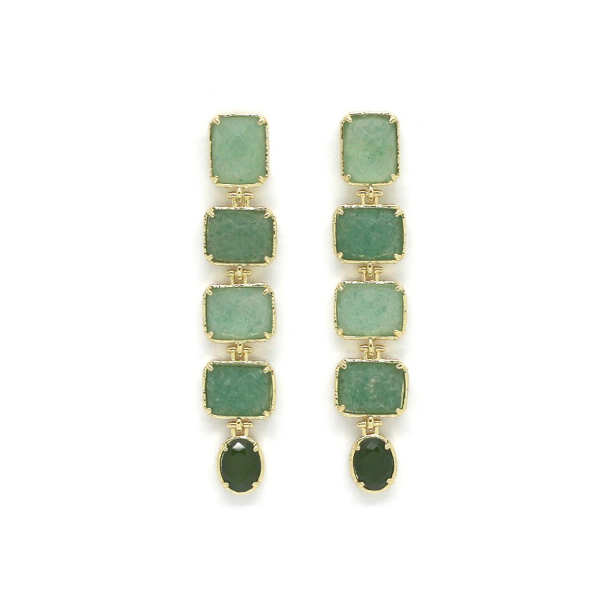 Boucles d’oreilles pendantes "Chrysoprase"