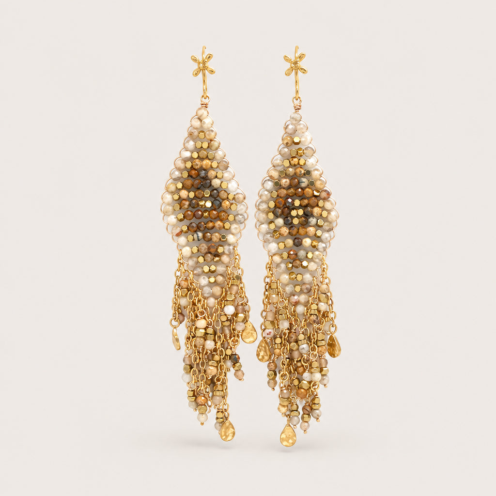 Boucles d'oreilles "Losange Tissé"