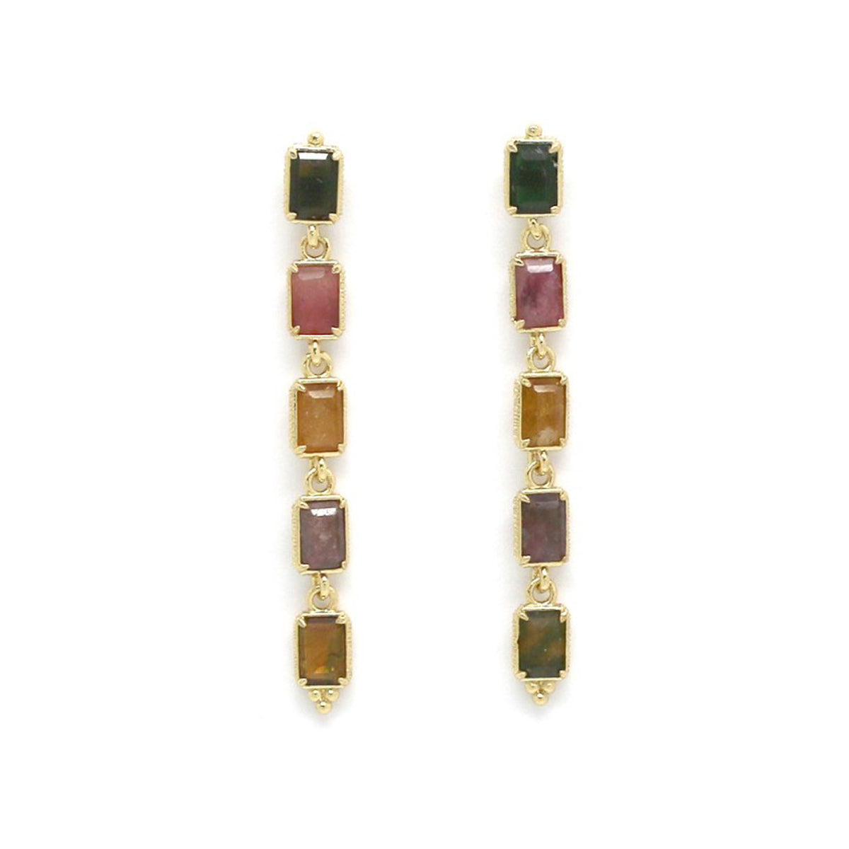 Boucles d’oreilles pendantes "Tourmaline"