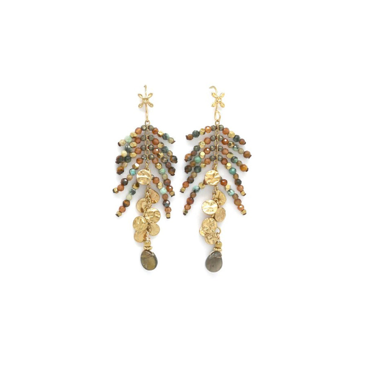 Boucles d’oreilles "Pampilles – Pierres Fines multicolores"