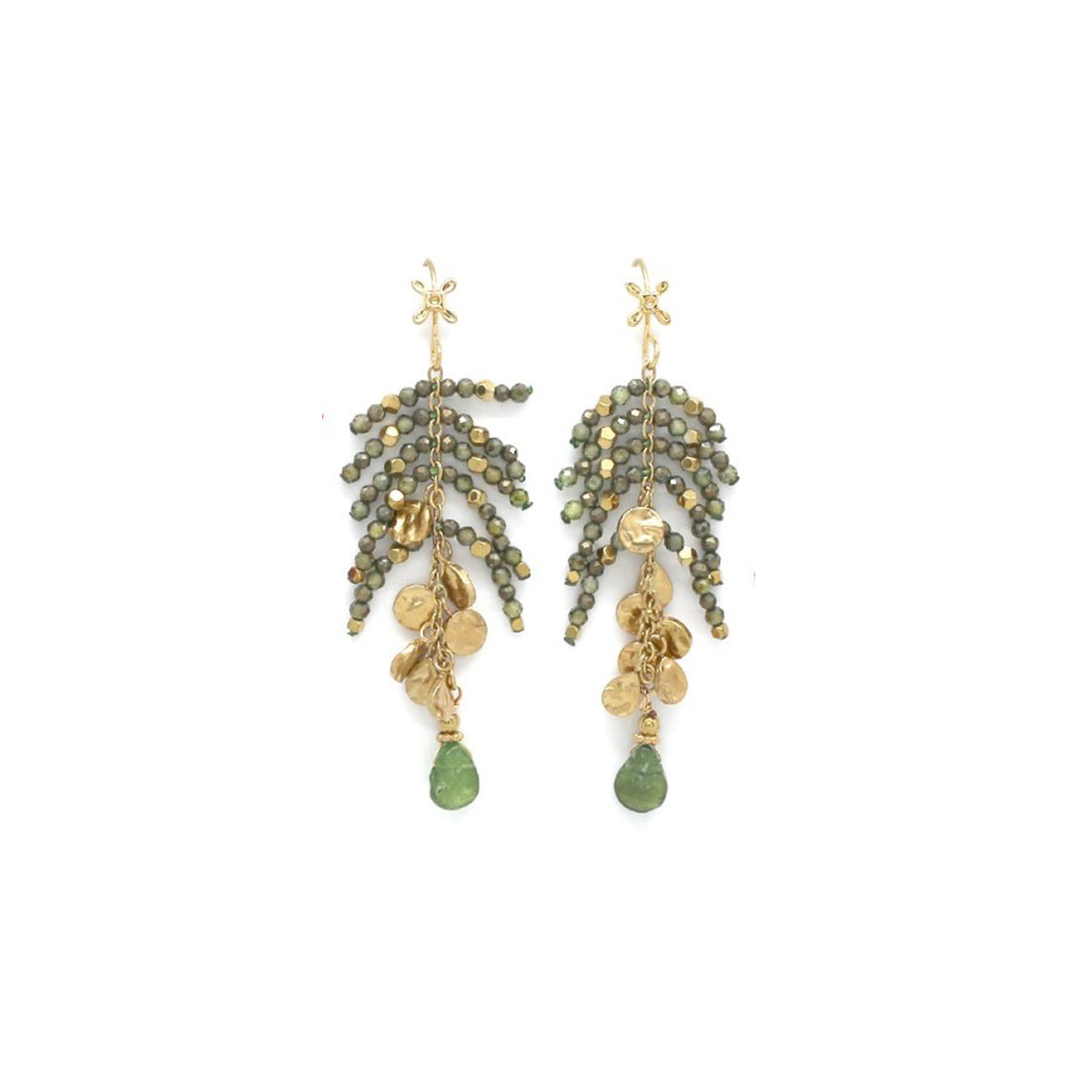 Boucles d’oreilles "Pampilles – Pierres Fines vertes "