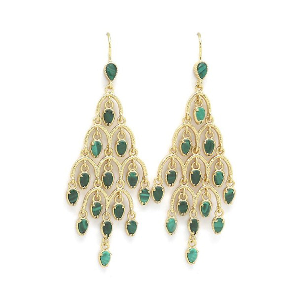 Boucles d'oreilles "Pampilles malachite"