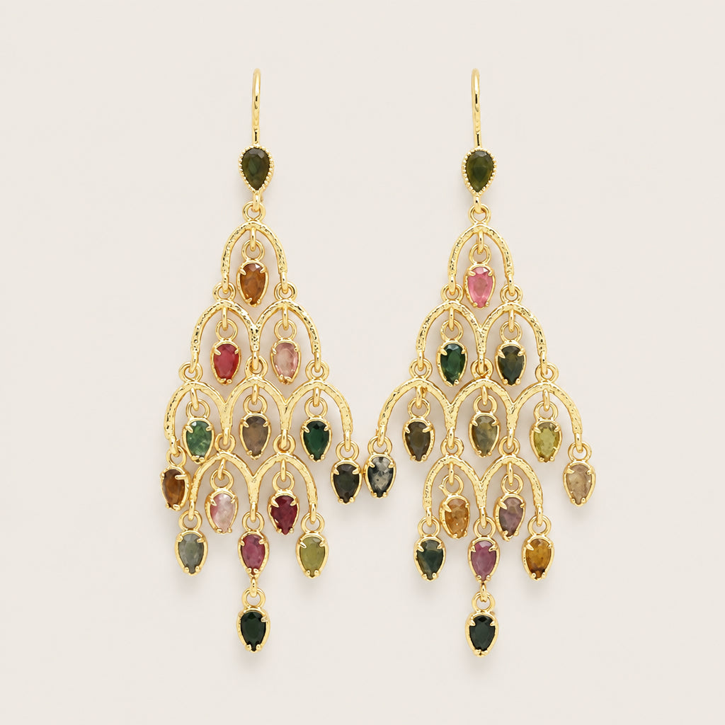 Boucles d'oreilles "Pampilles tourmaline"