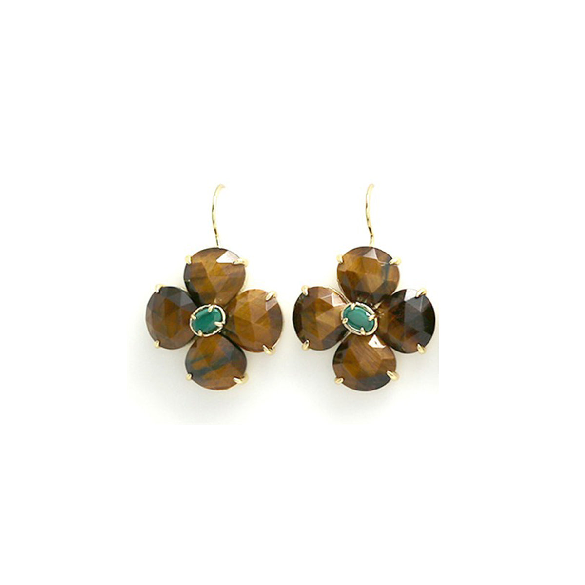 Boucles d’oreilles "Fleur" Oeil de Tigre