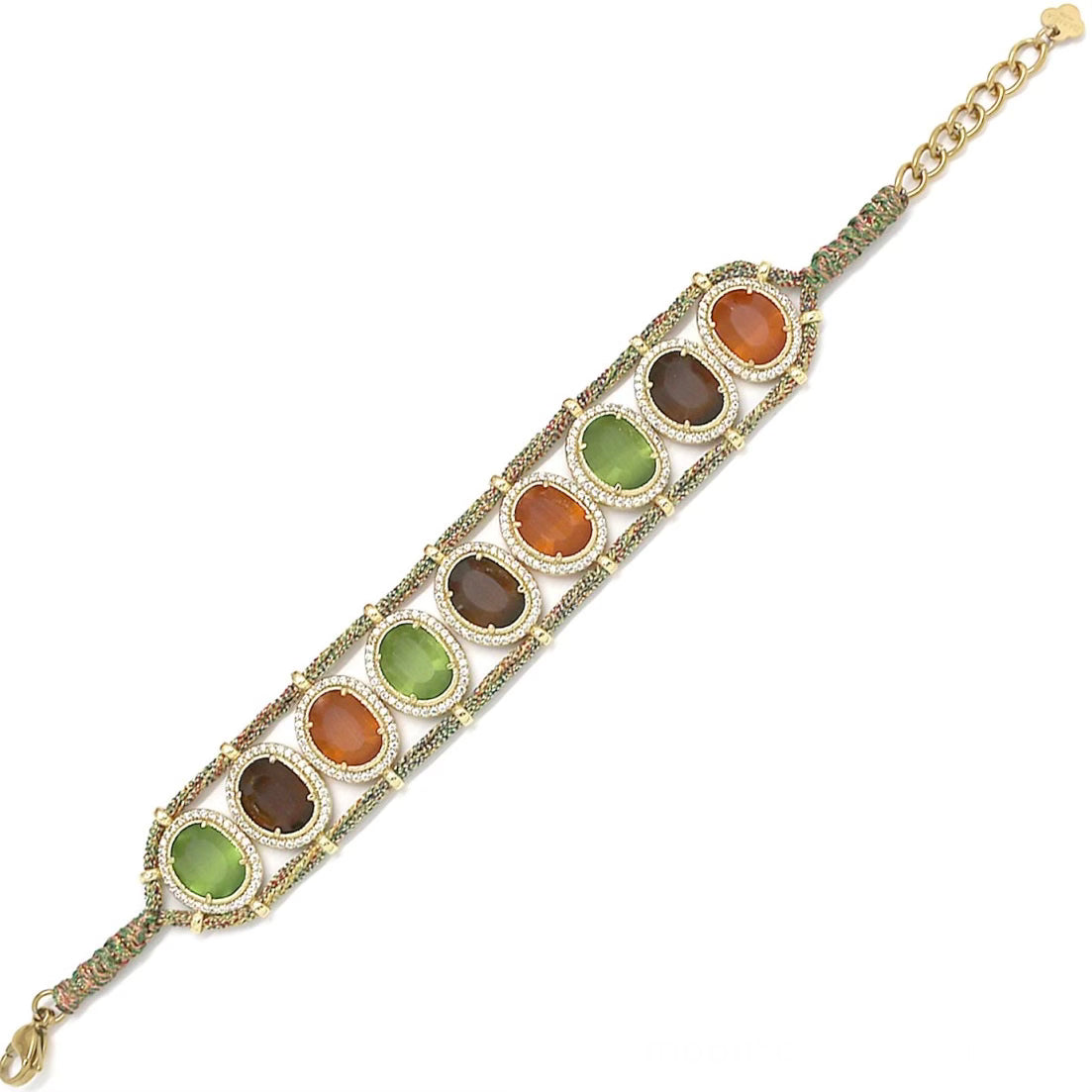 Bracelet " Manchette cordon oeil de chat"