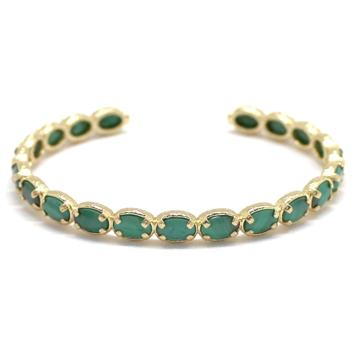 Bracelet Jonc réglable "21 pierres" doré à l'or fin