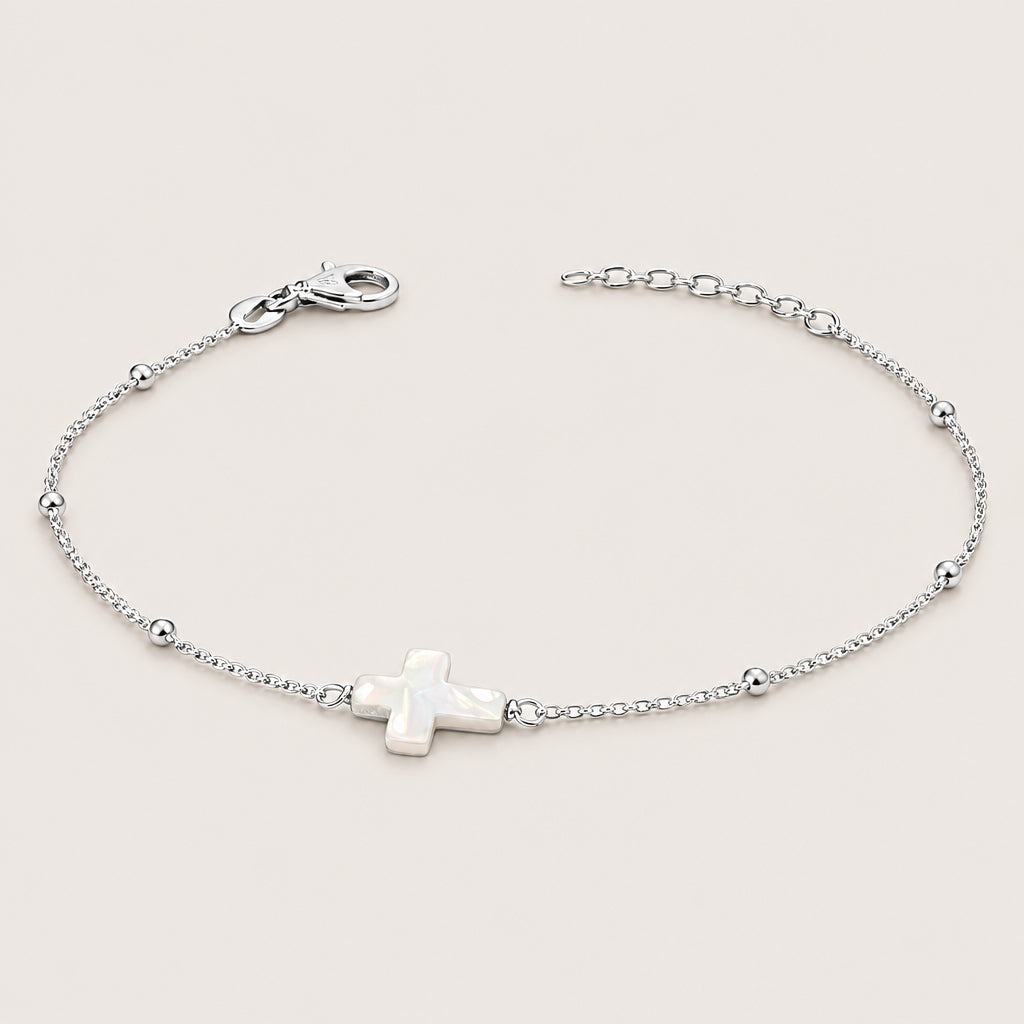 Bracelet "Croix nacrée" argent 925