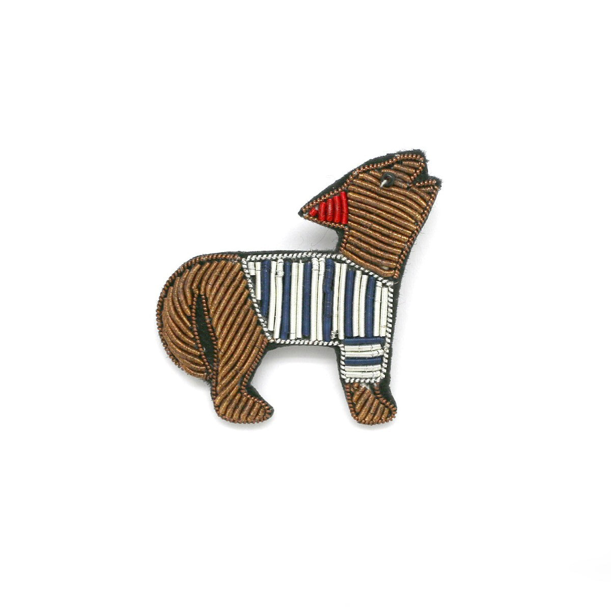 Broche brodée "Chien"