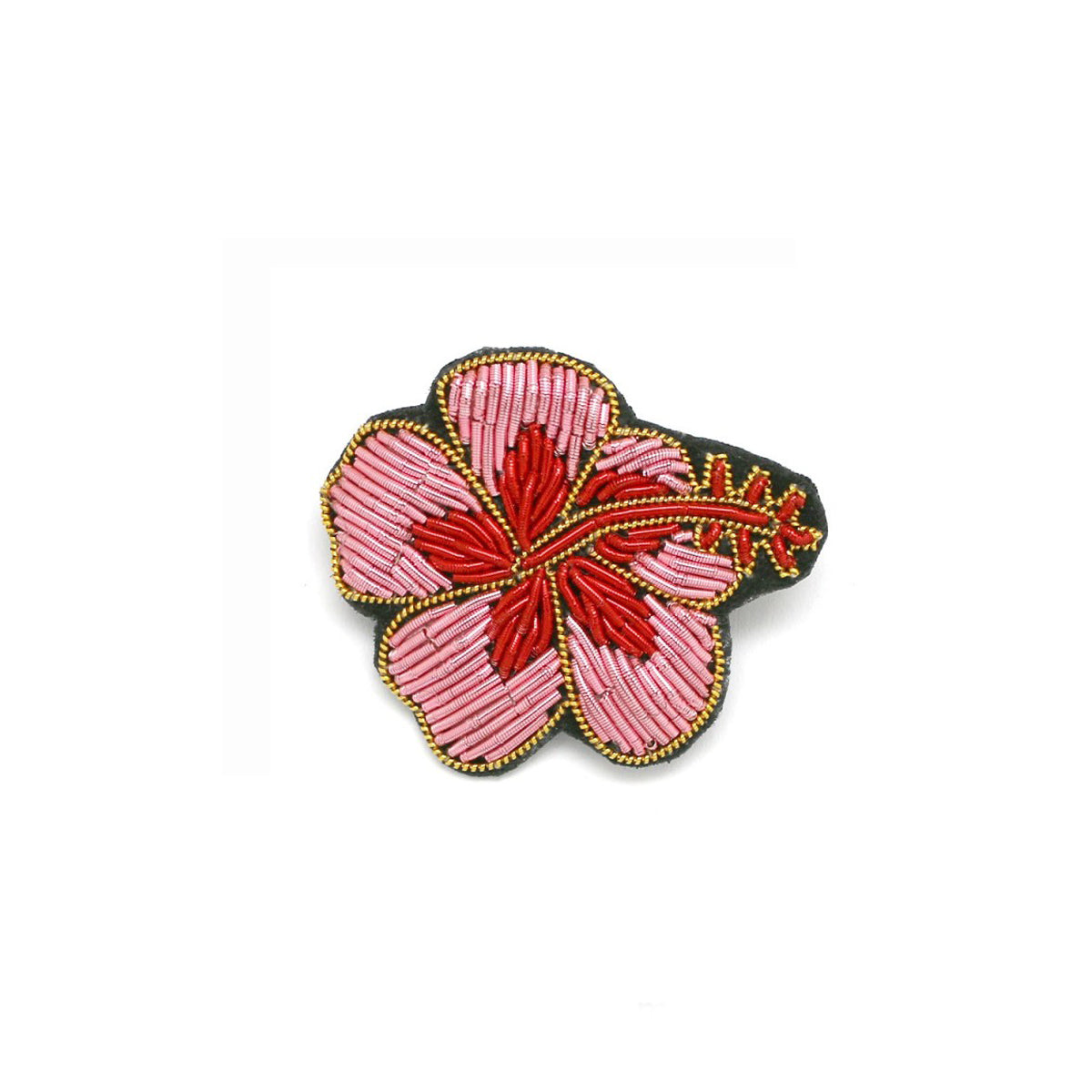 Broche brodée "Fleur Hibiscus"