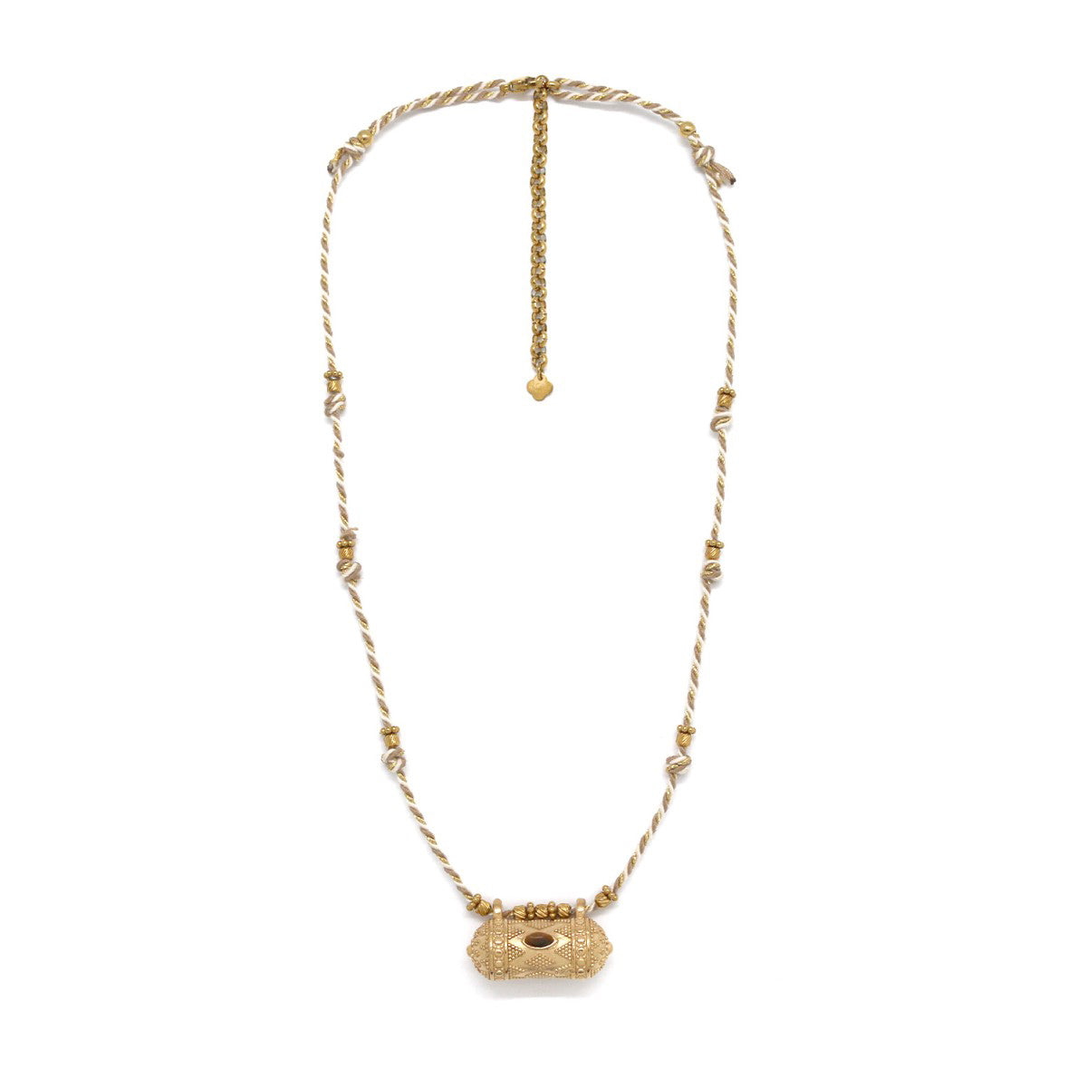 Collier fil et pendentif "cylindre doré"