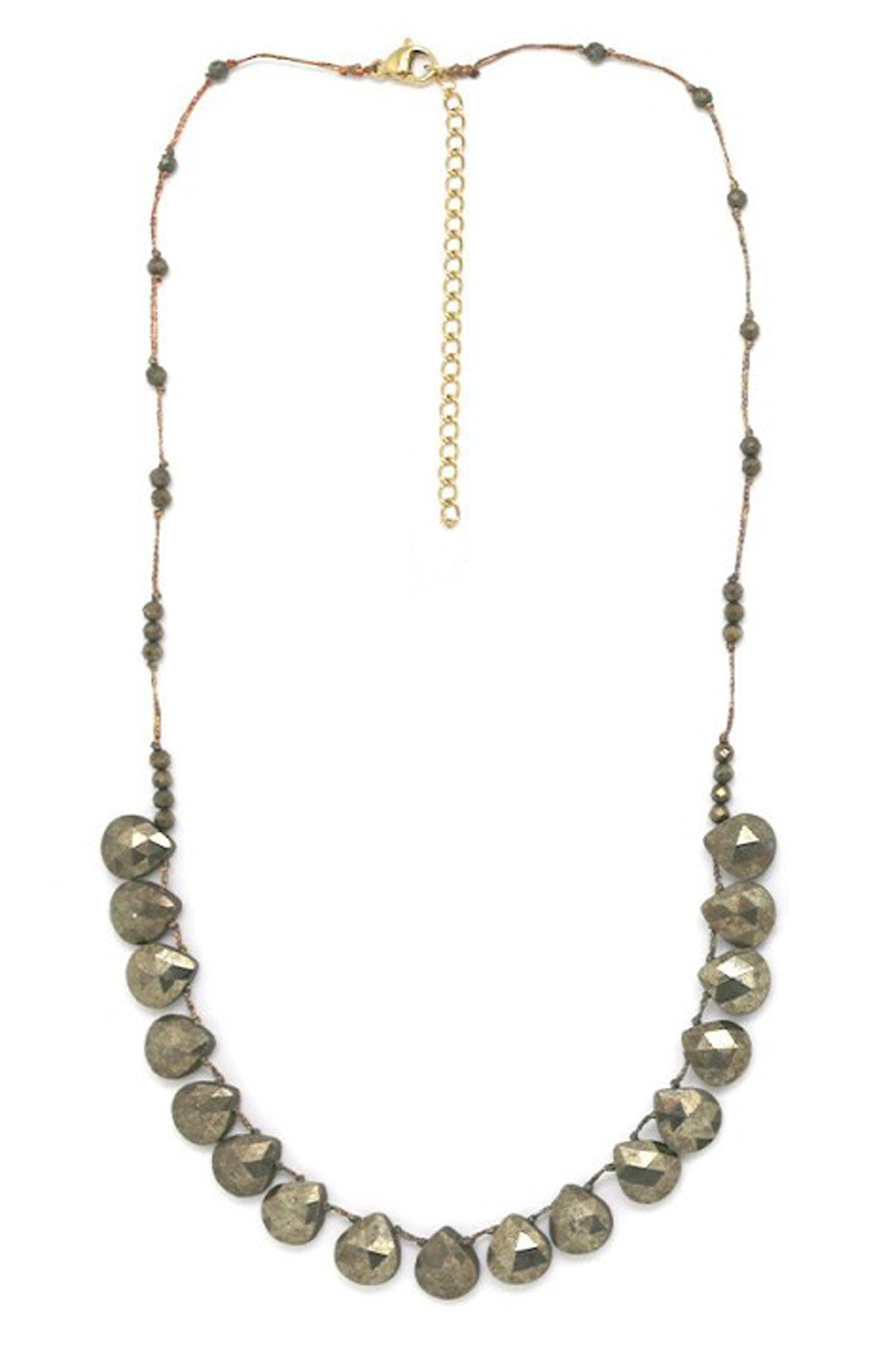 Collier « Gouttes en pyrite »