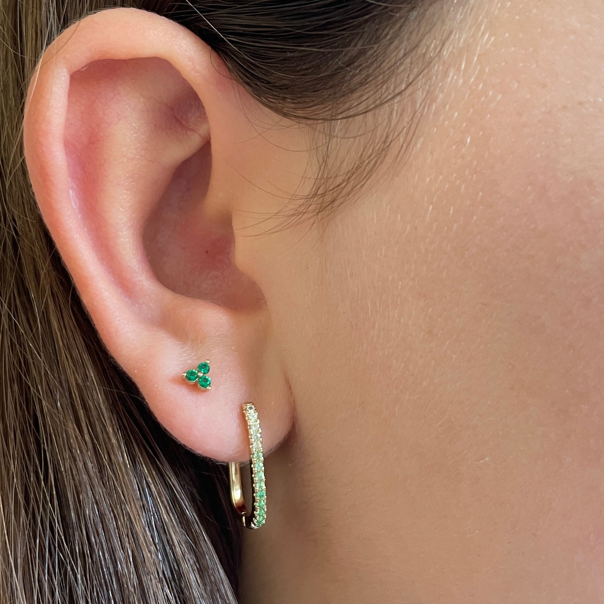 Gold-plated "Trilogy" earrings