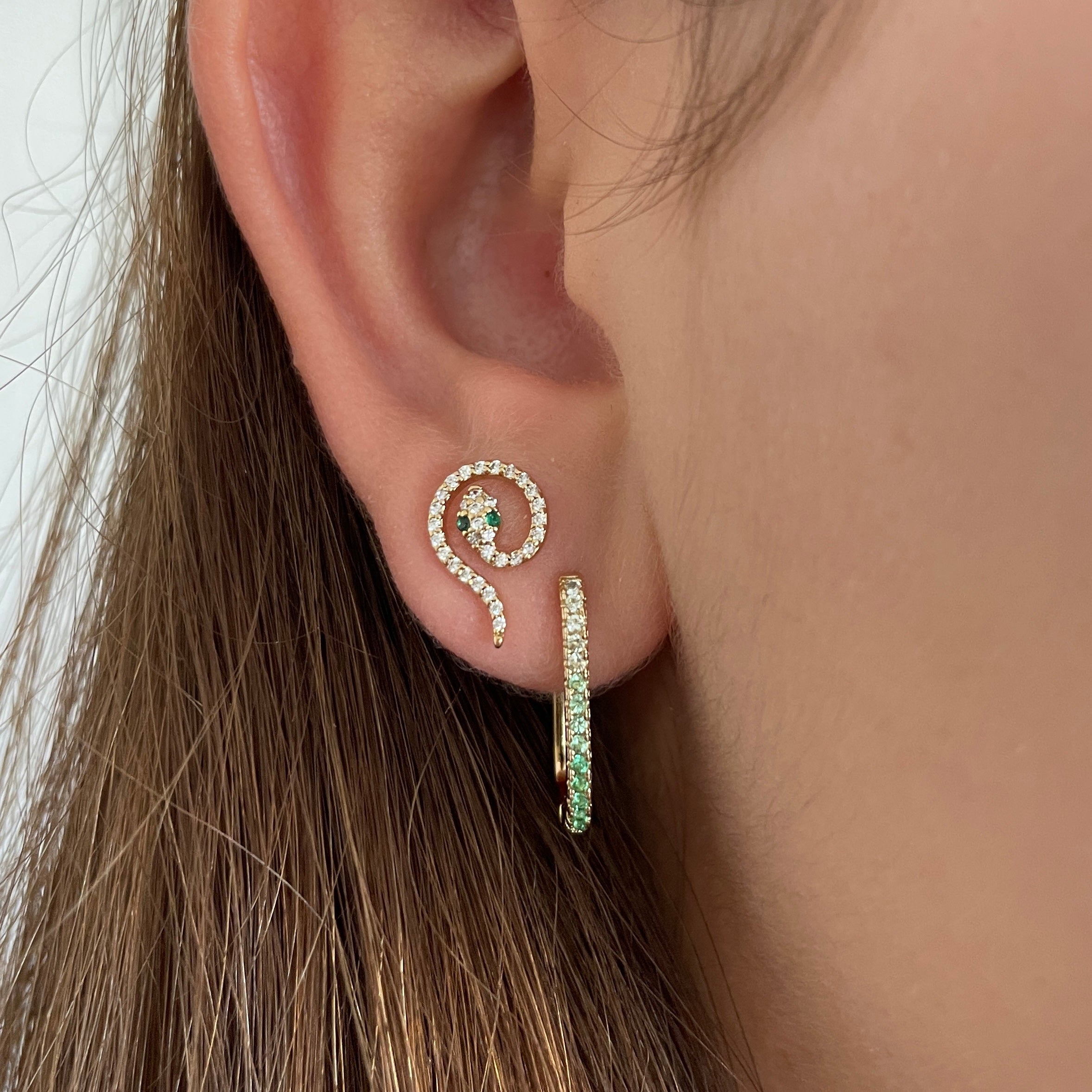 Gold-plated “Serpenti” earrings