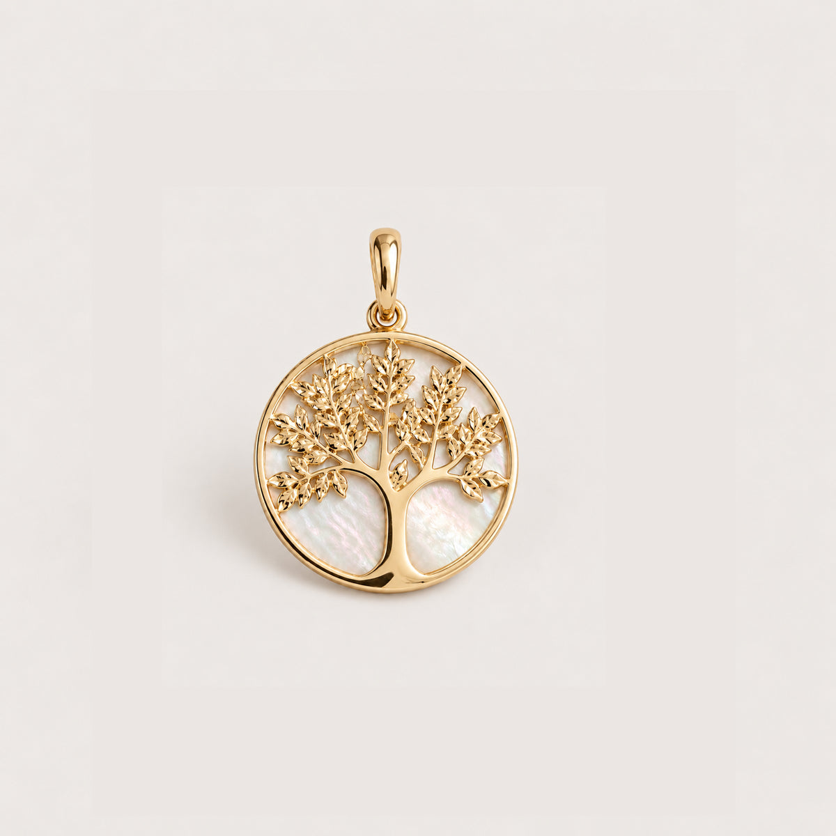Pendentif "petit Arbre de Vie" plaqué or et nacre