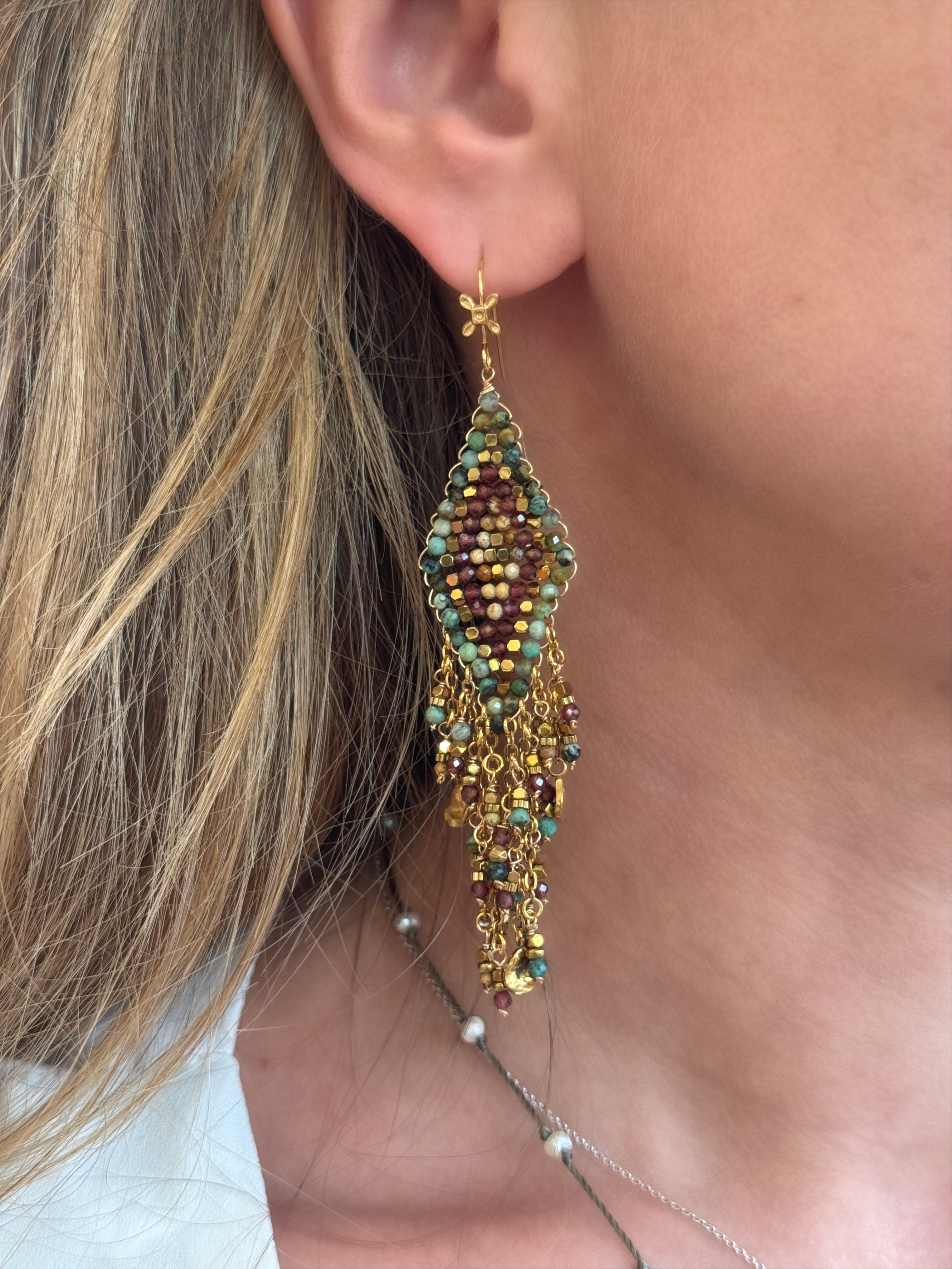Boucles d'oreilles "Losange Tissé"