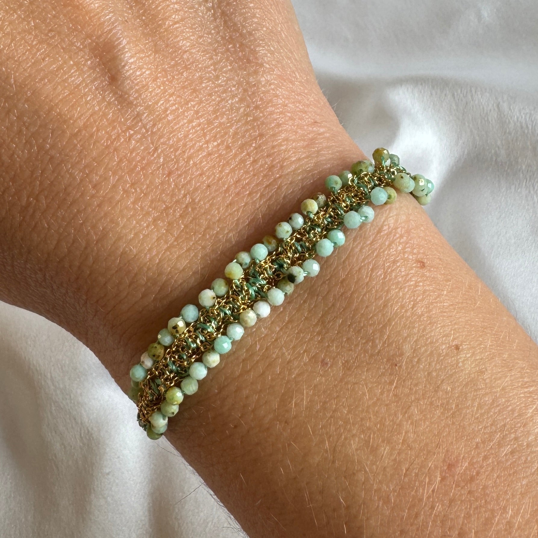 Bracelet « Pierres vert d’eau »