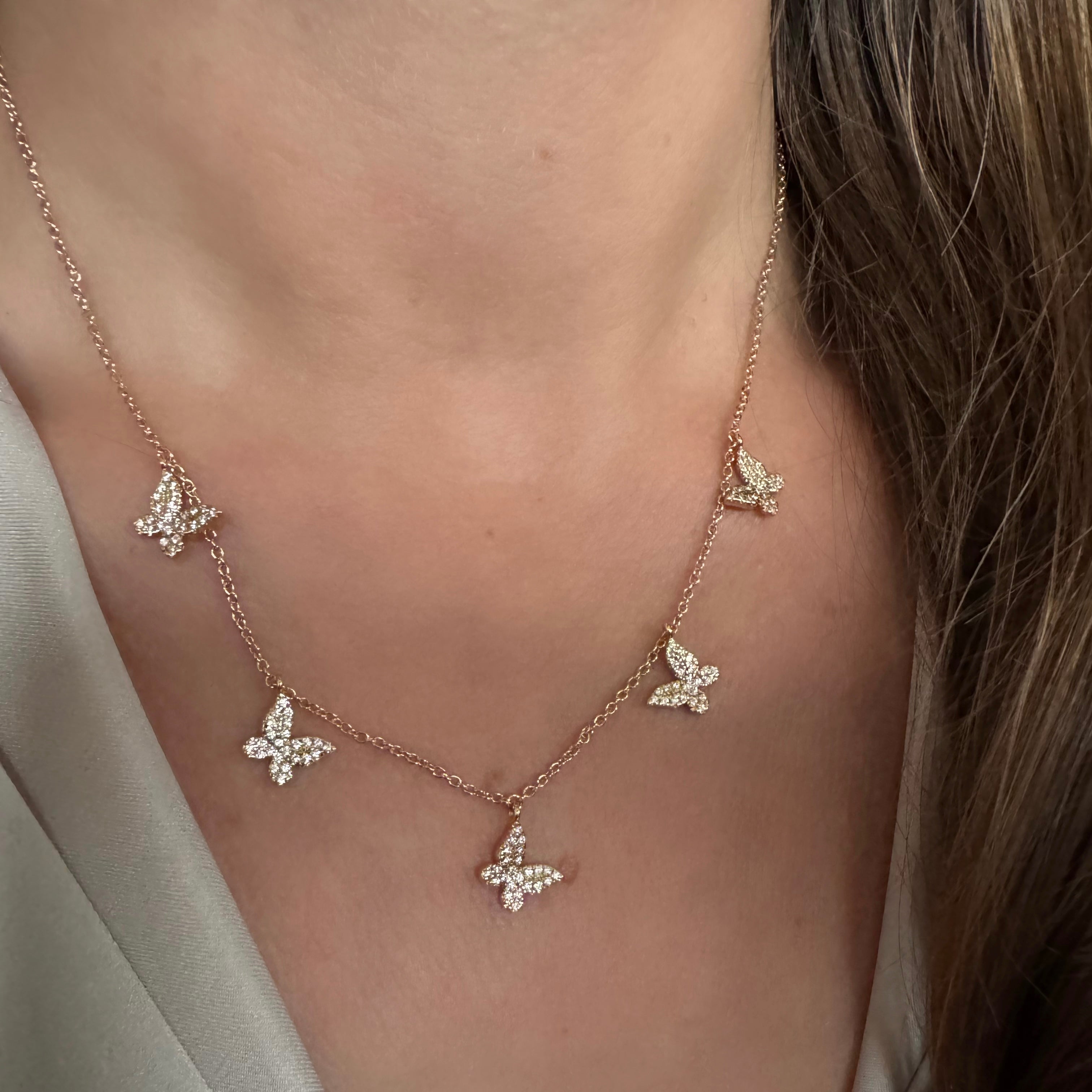 Collier « Papillons » plaqué or