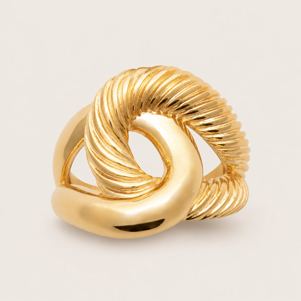 Bague "Entrelacé torsade" plaqué or