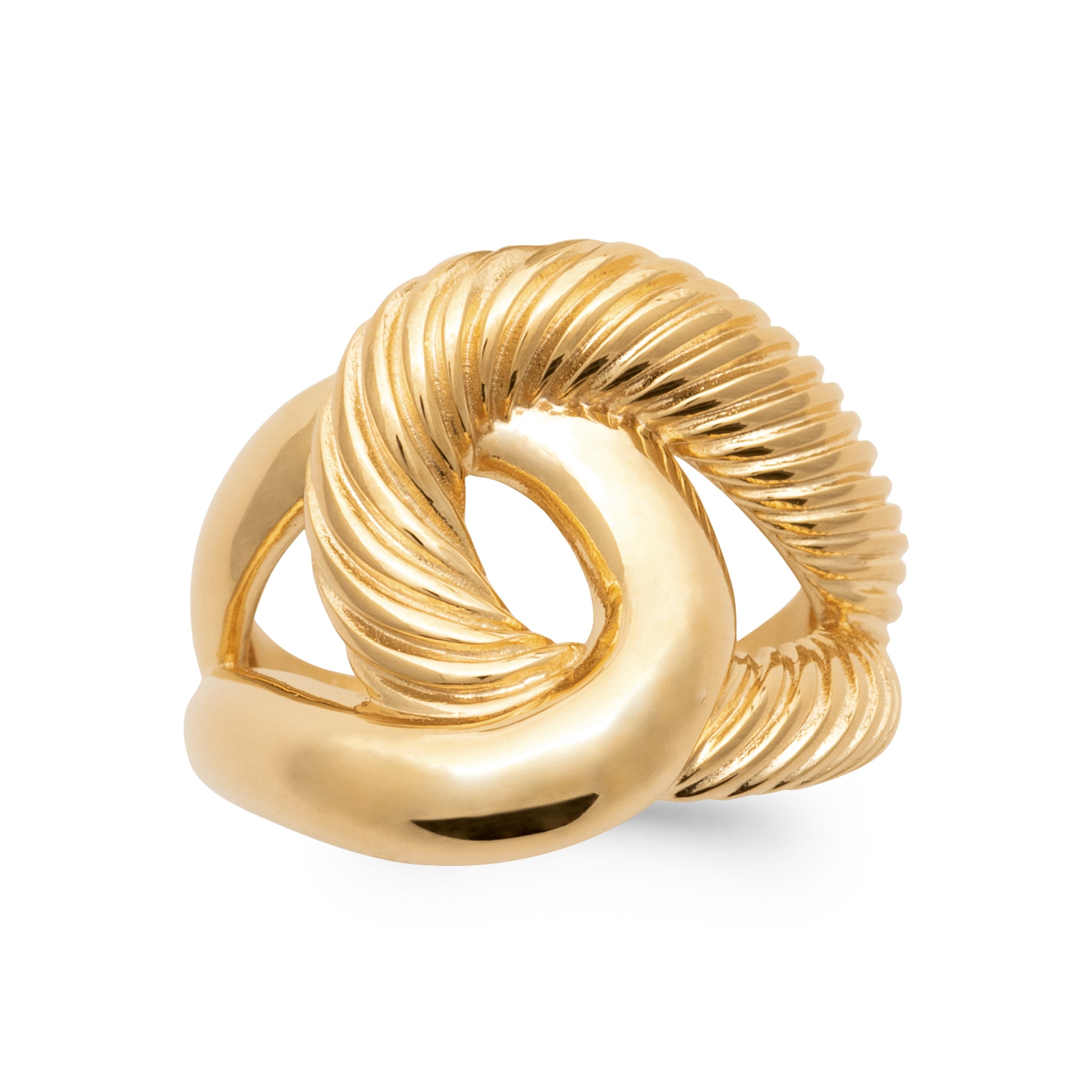 Bague "Entrelacé torsade" plaqué or