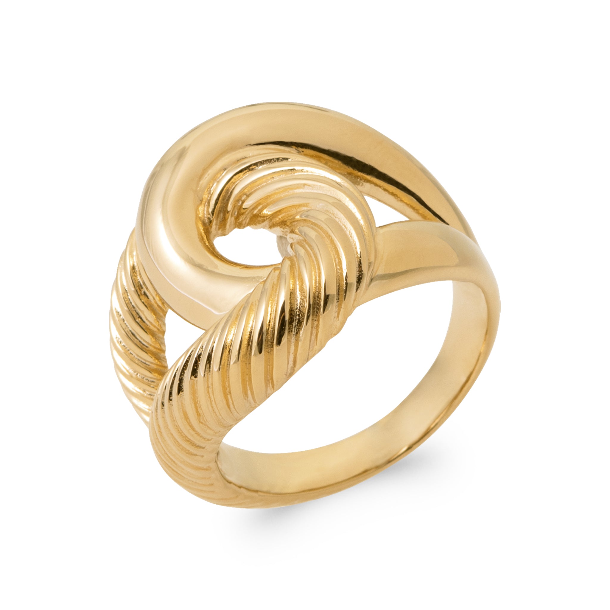 Bague "Entrelacé torsade" plaqué or