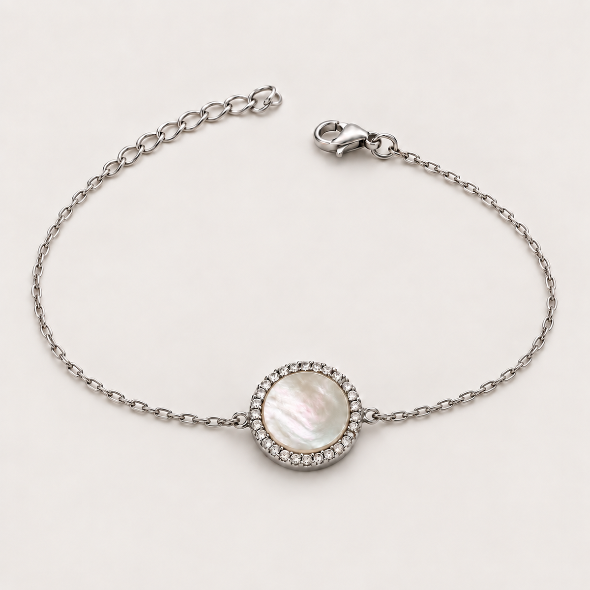 Bracelet « Nacre et Oxydes de Zirconium » Argent 925