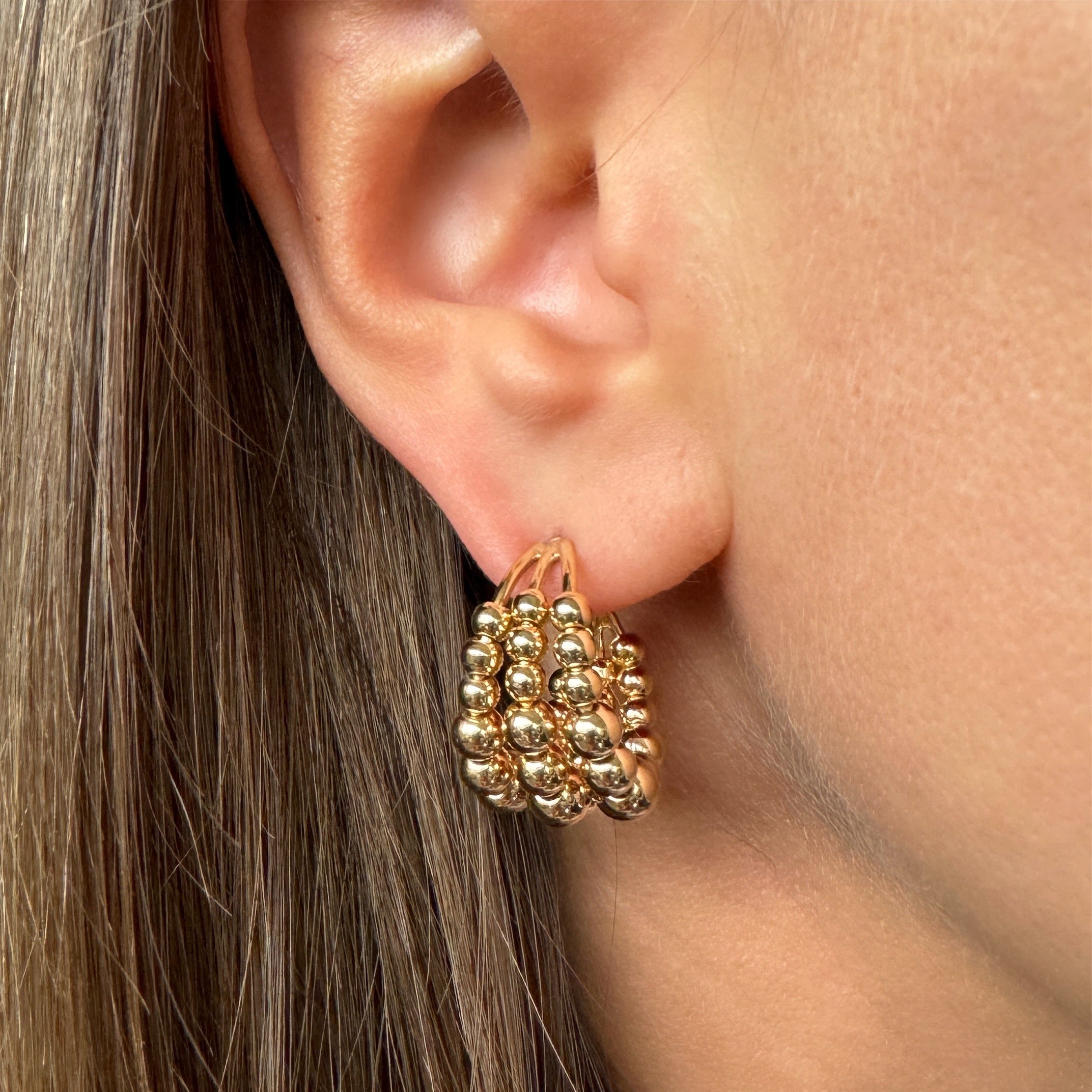 Boucles d'oreilles "Perlées" plaqué or