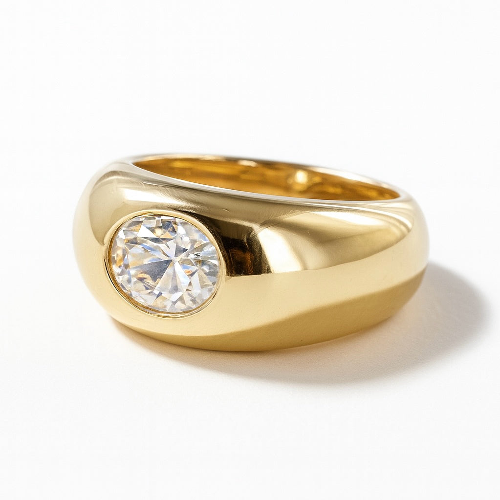 Bague « Bombée sertie »