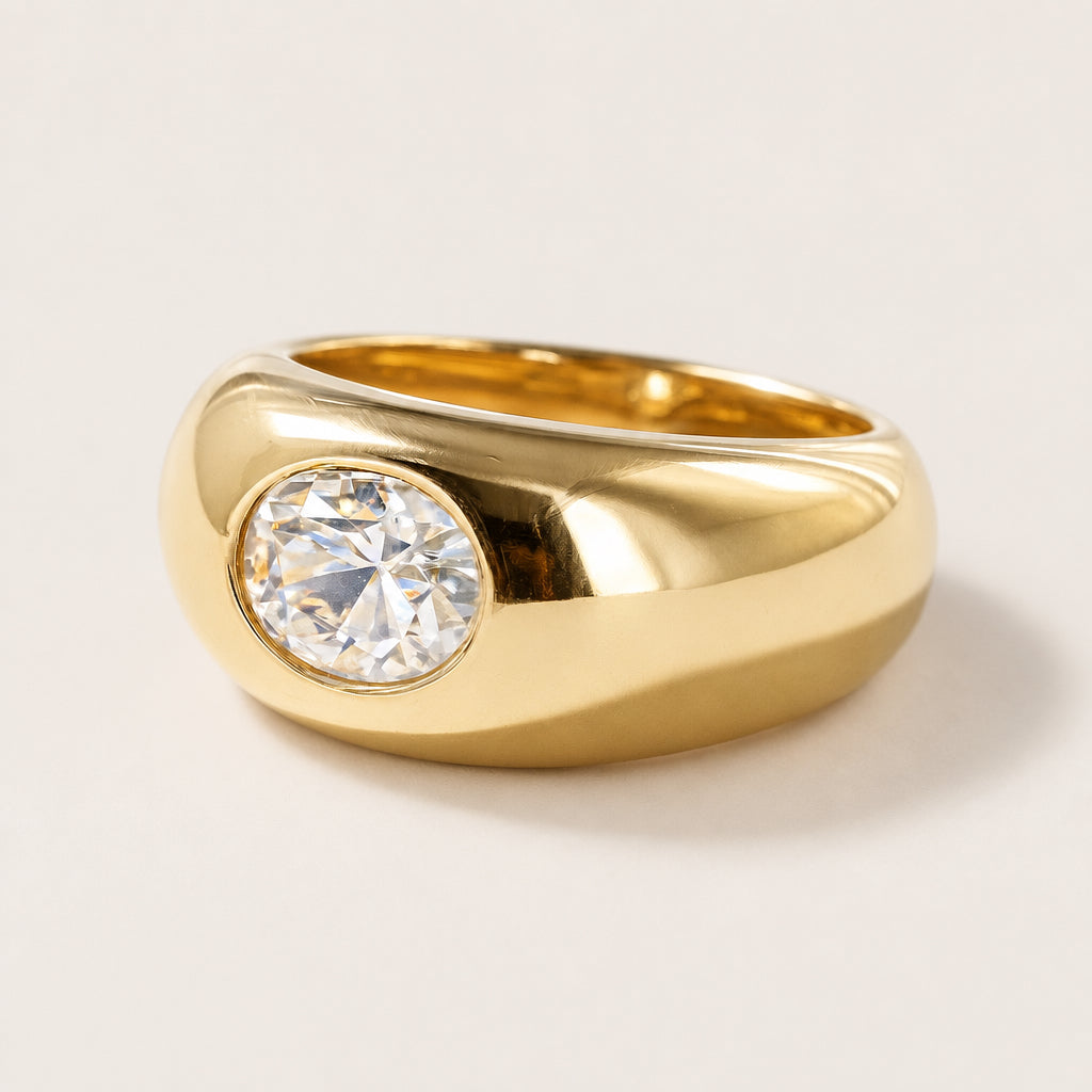 Bague « Bombée sertie »