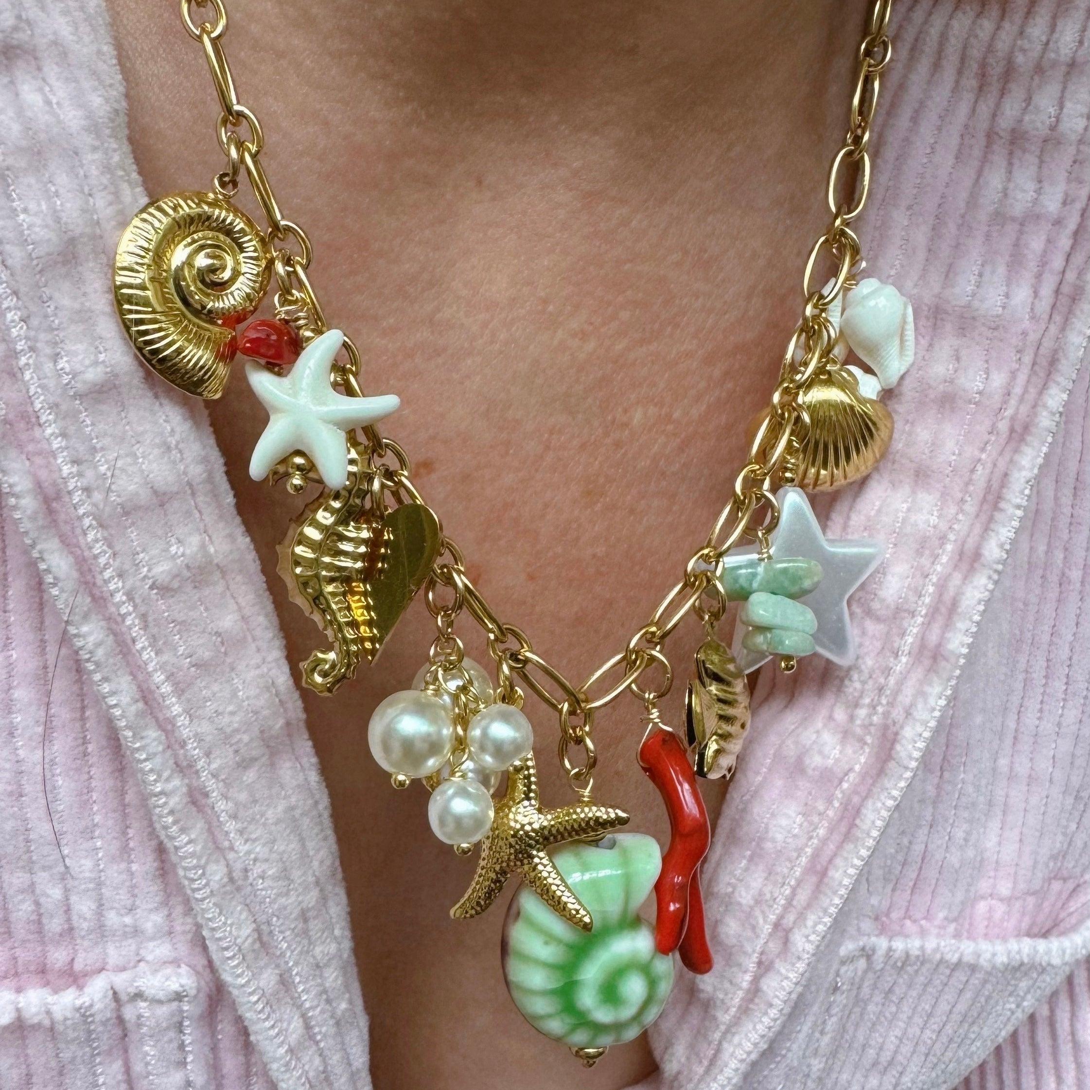 Collier « Pampilles coquillages monde marin »