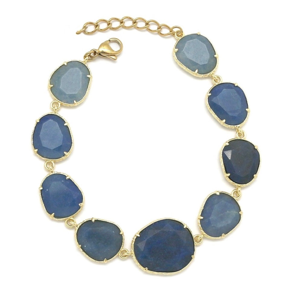 Bracelet « Pierre Aventurine bleue »
